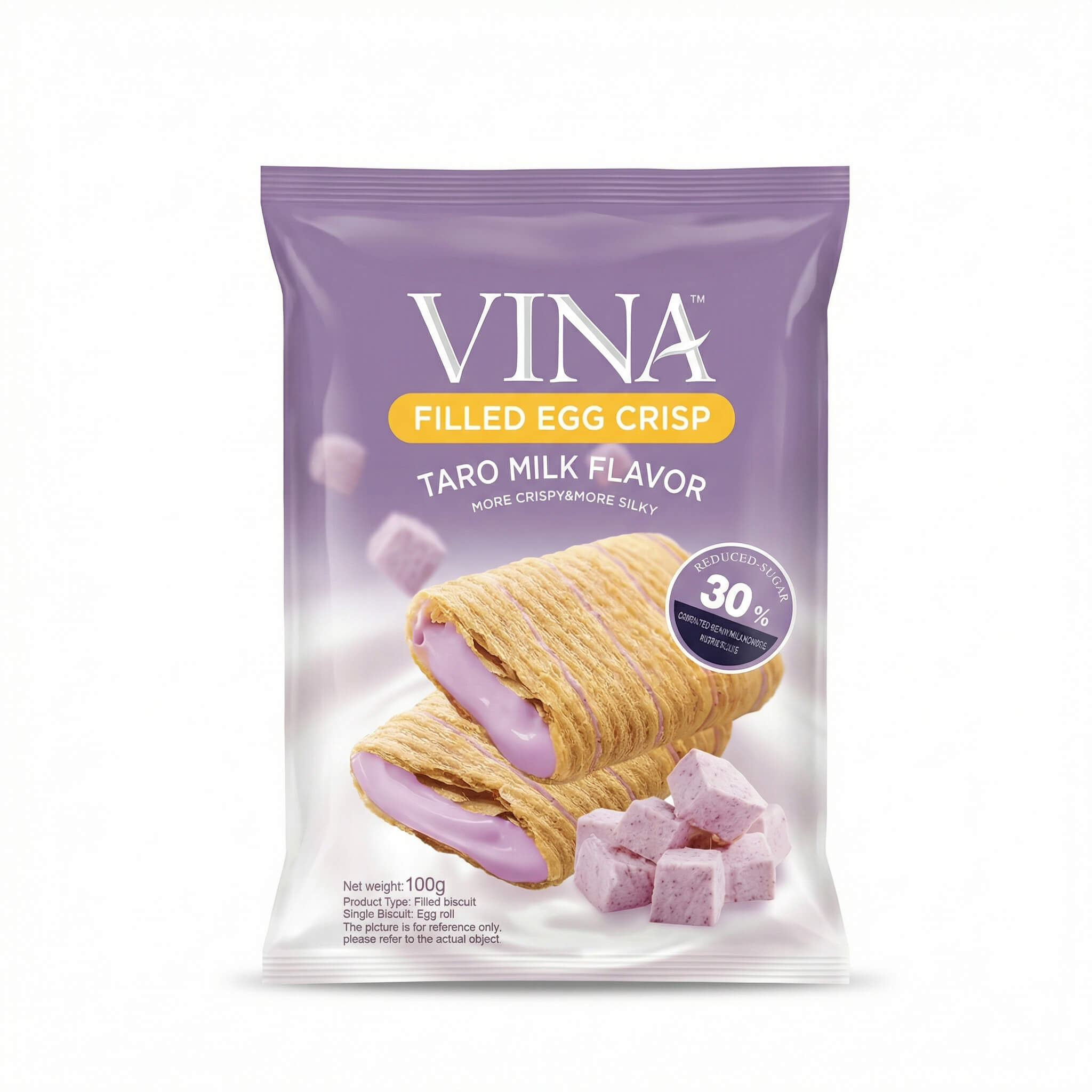 Vina Filled Egg Crisp Taro Milk Flavor