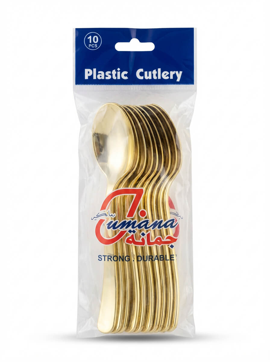 Jumana Gold Plastic Spoons 10 Pieces