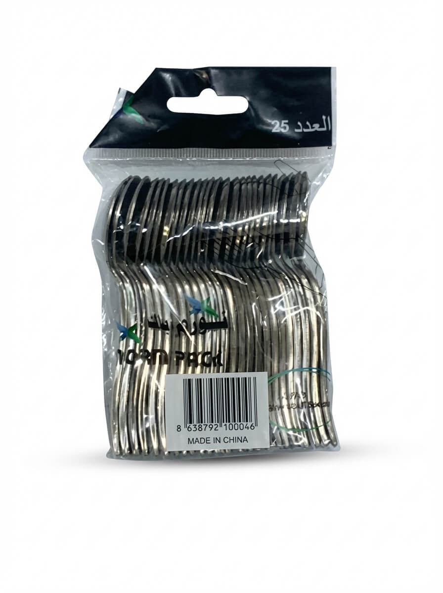 Silver Plastic Spoons 25 Pieces
