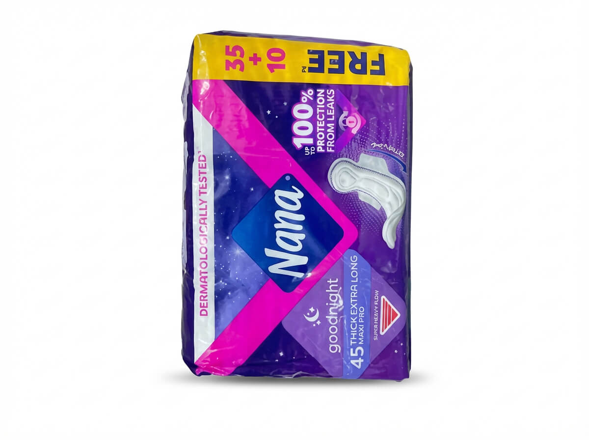 Nana Goodnight Thick Extra Long Maxi Pads 45 Count