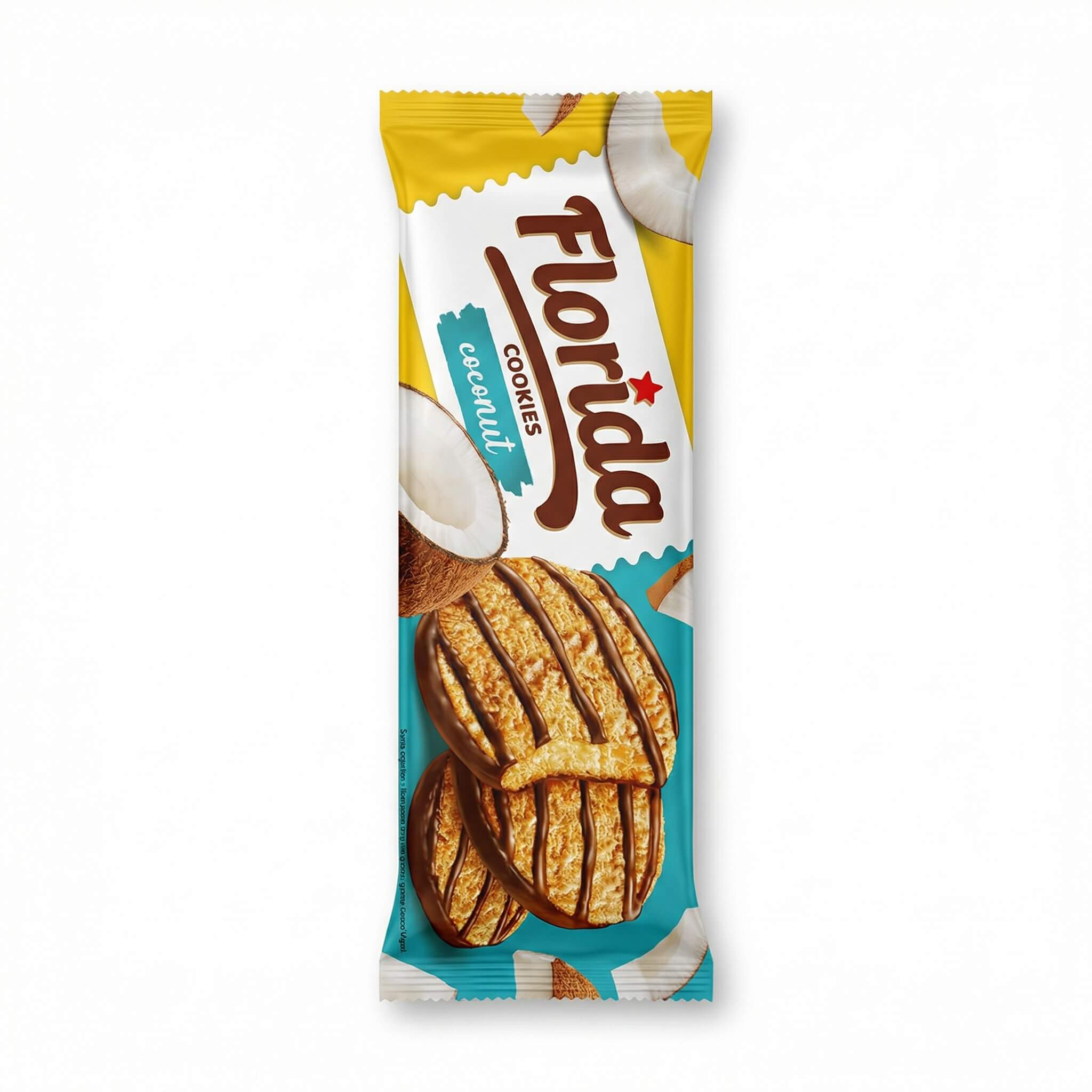 Florida Coconut Cookies with Chocolate Drizzle