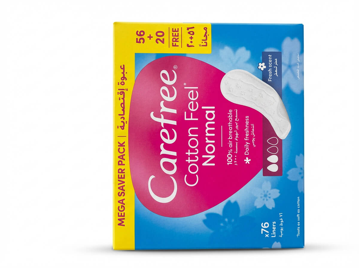 Carefree Cotton Feel Normal Panty Liners Fresh Scent Mega Saver Pack 76 Count