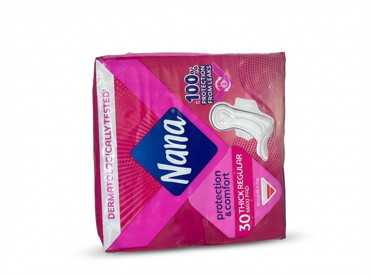 Nana Thick Regular Maxi Pad with Wings 30 Count