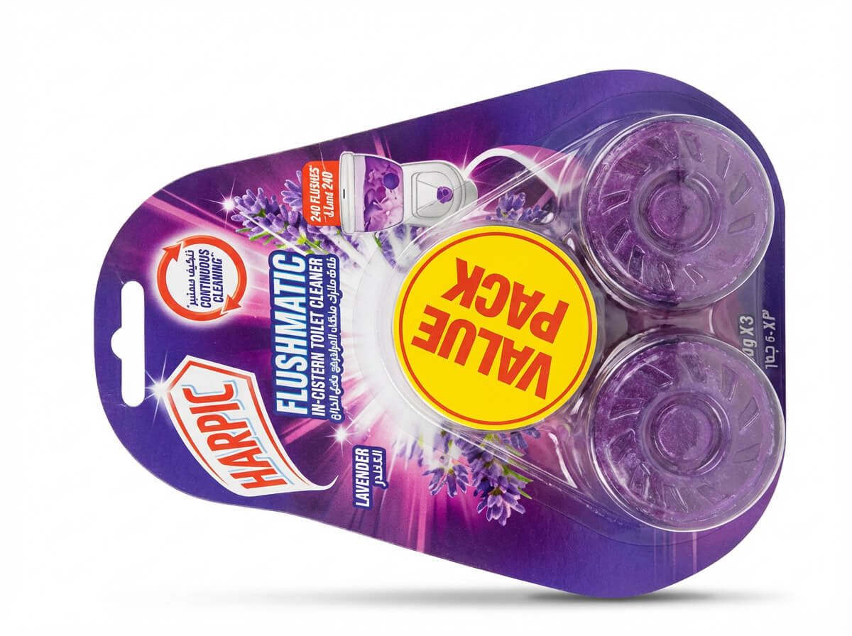 Harpic Flushmatic In-Cistern Toilet Cleaner Lavender Value Pack