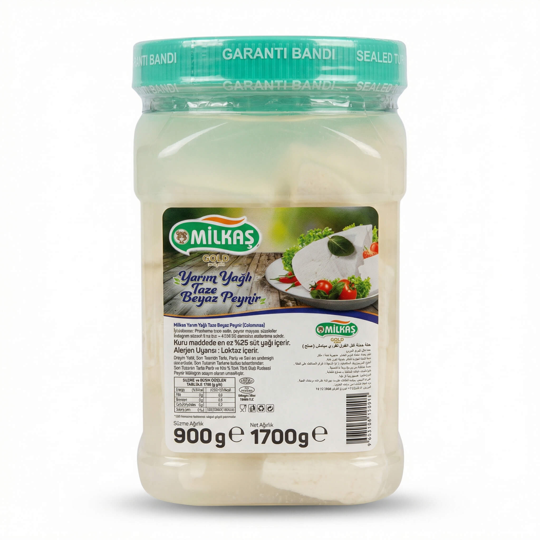 Milkas Gold Semi-Fat Fresh White Cheese in Brine