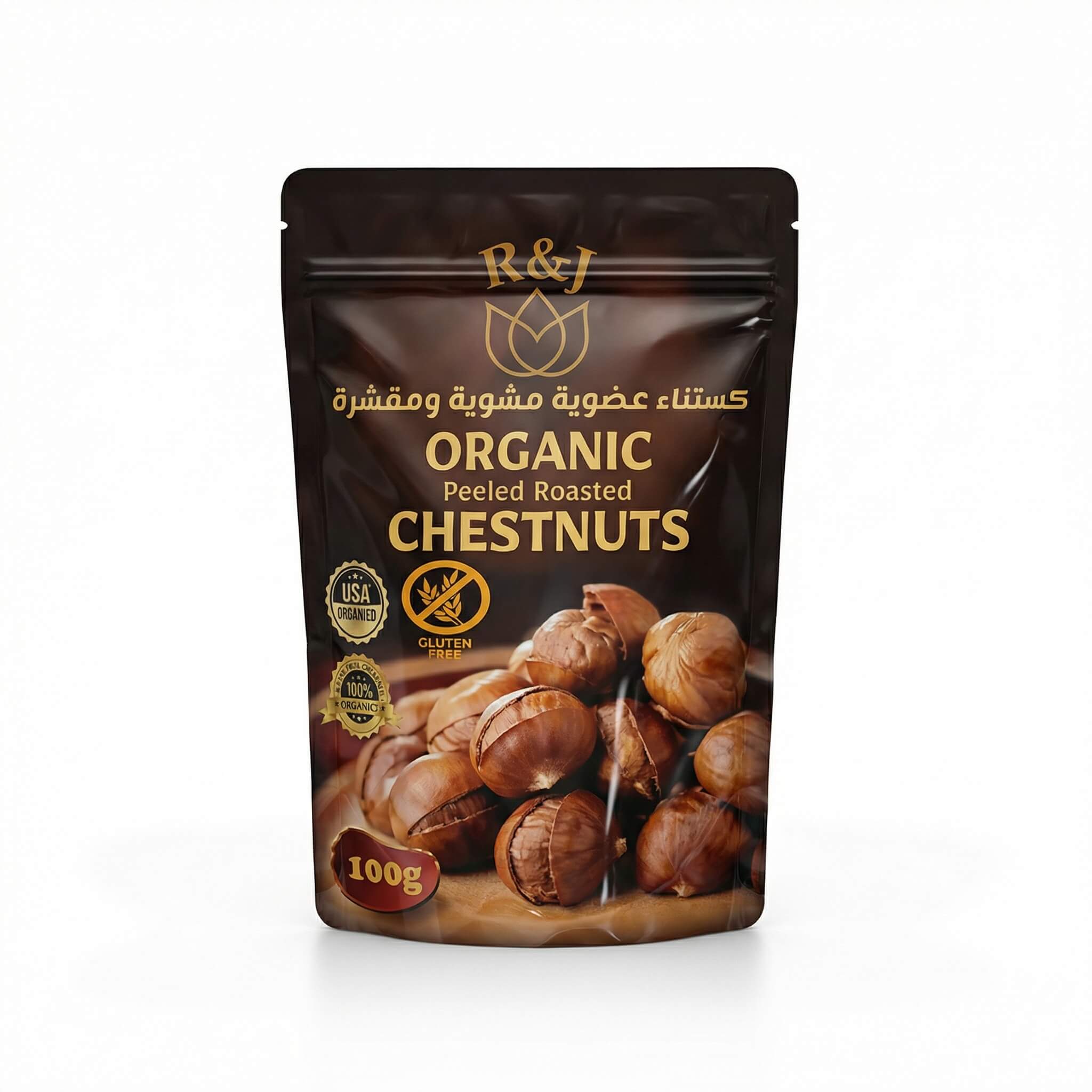 R&J Organic Peeled Roasted Chestnuts