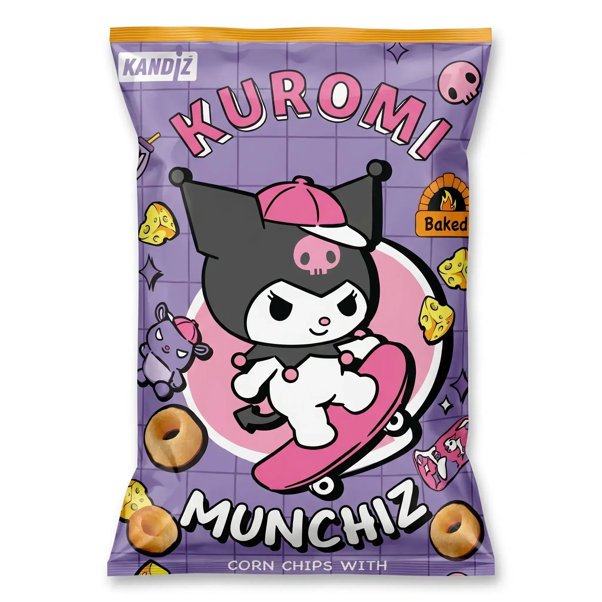 Kandiz Kuromi Munchiz Corn Puffs with Cheddar Cheese Flavor