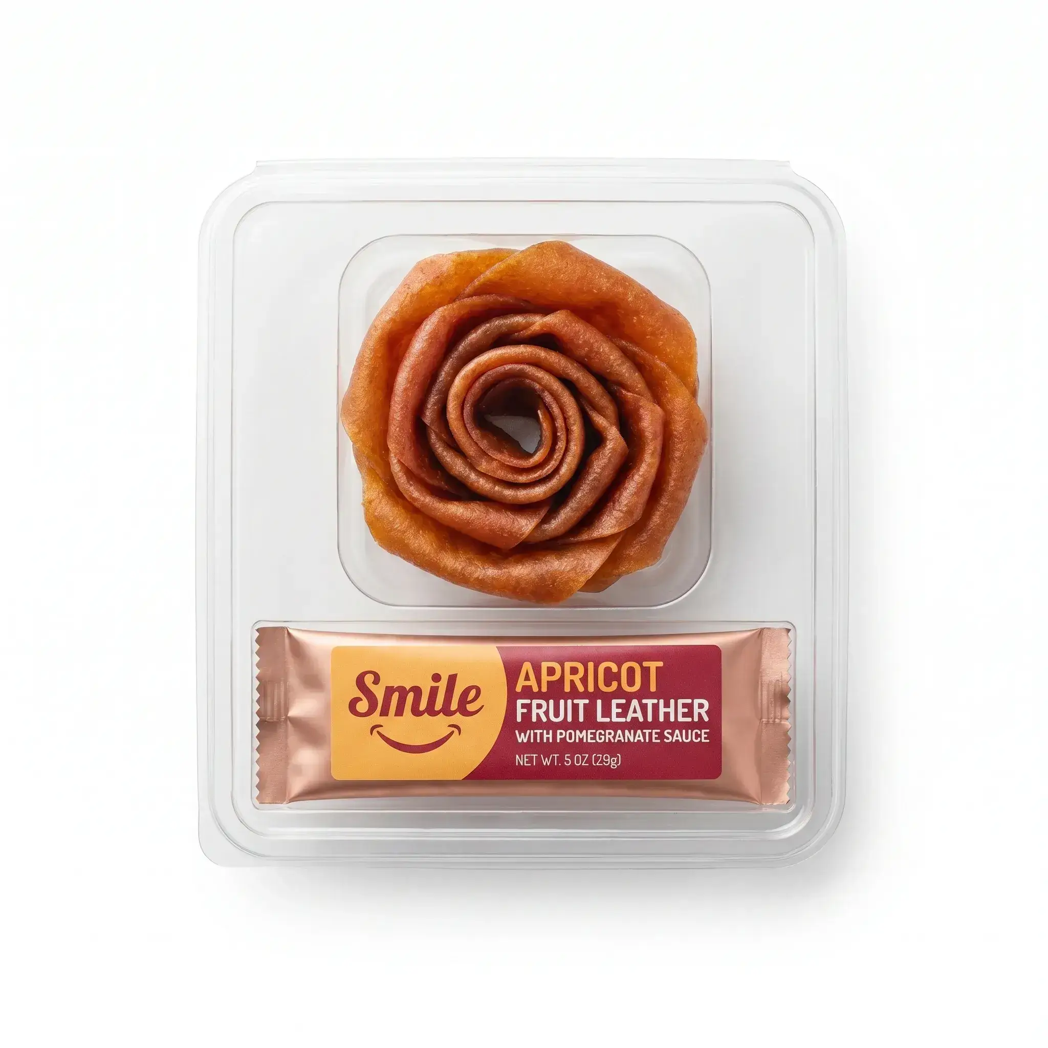 Smile Apricot Fruit Leather with Pomegranate Sauce