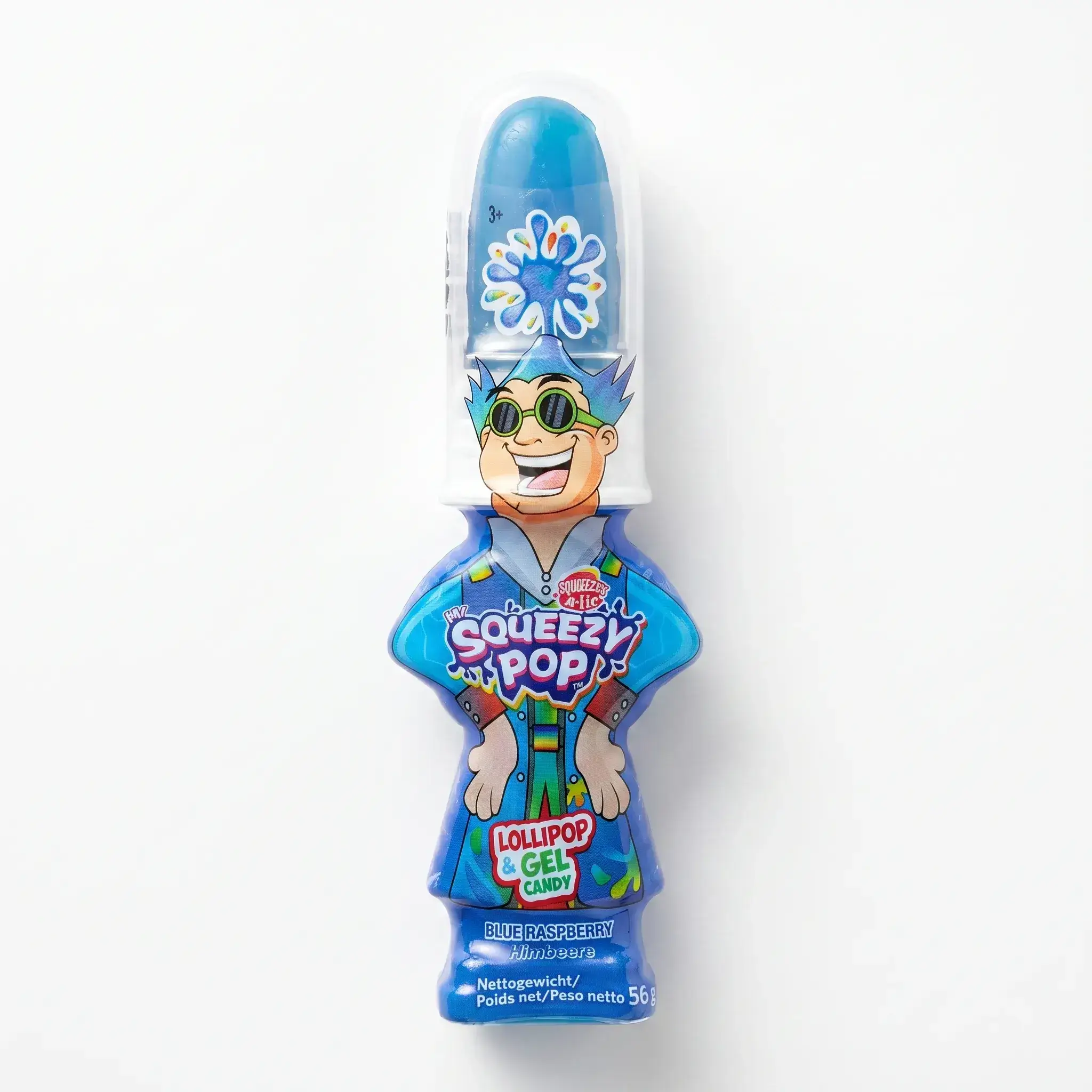 Squeezy Pop Blue Raspberry Lollipop & Gel Candy