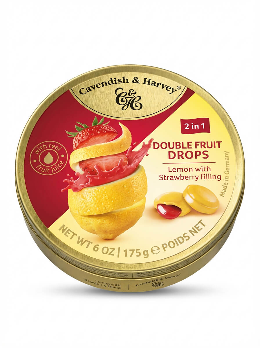 Cavendish & Harvey Double Fruit Drops Lemon with Strawberry Filling