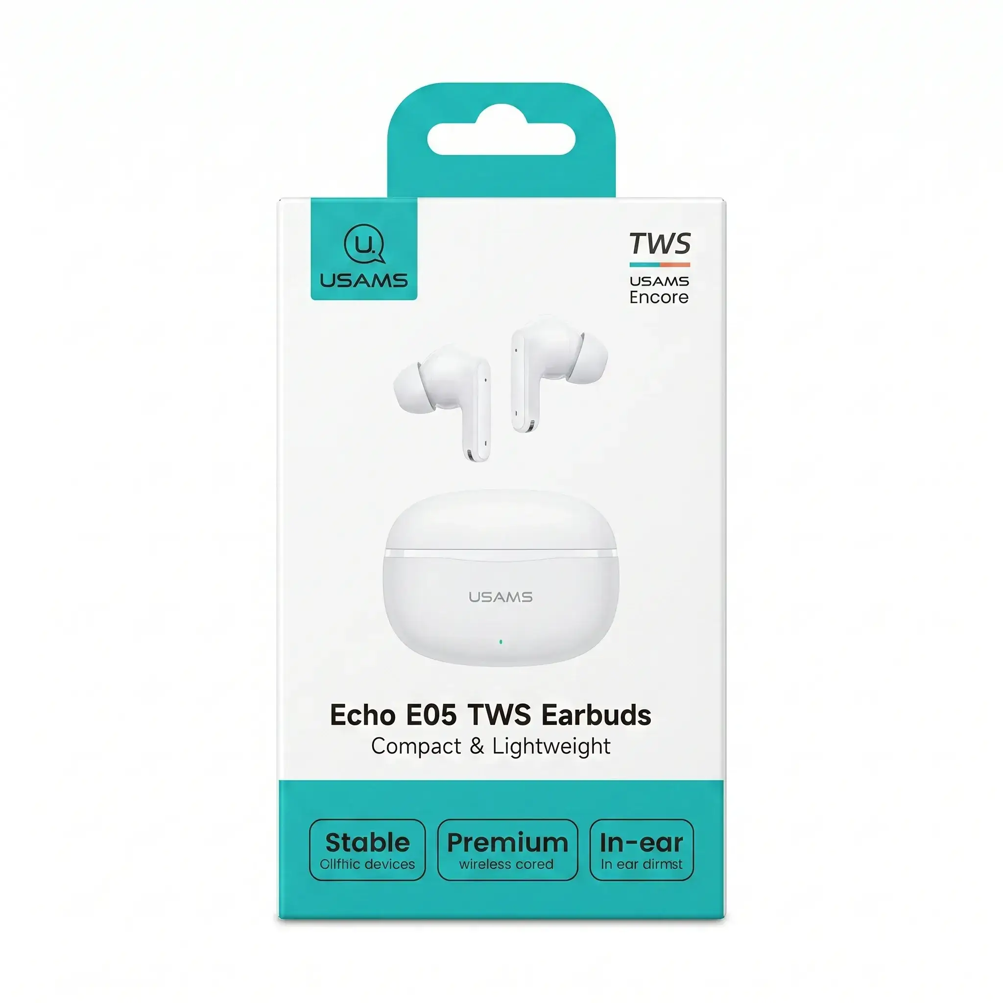 USAMS Echo E05 TWS Earbuds - White