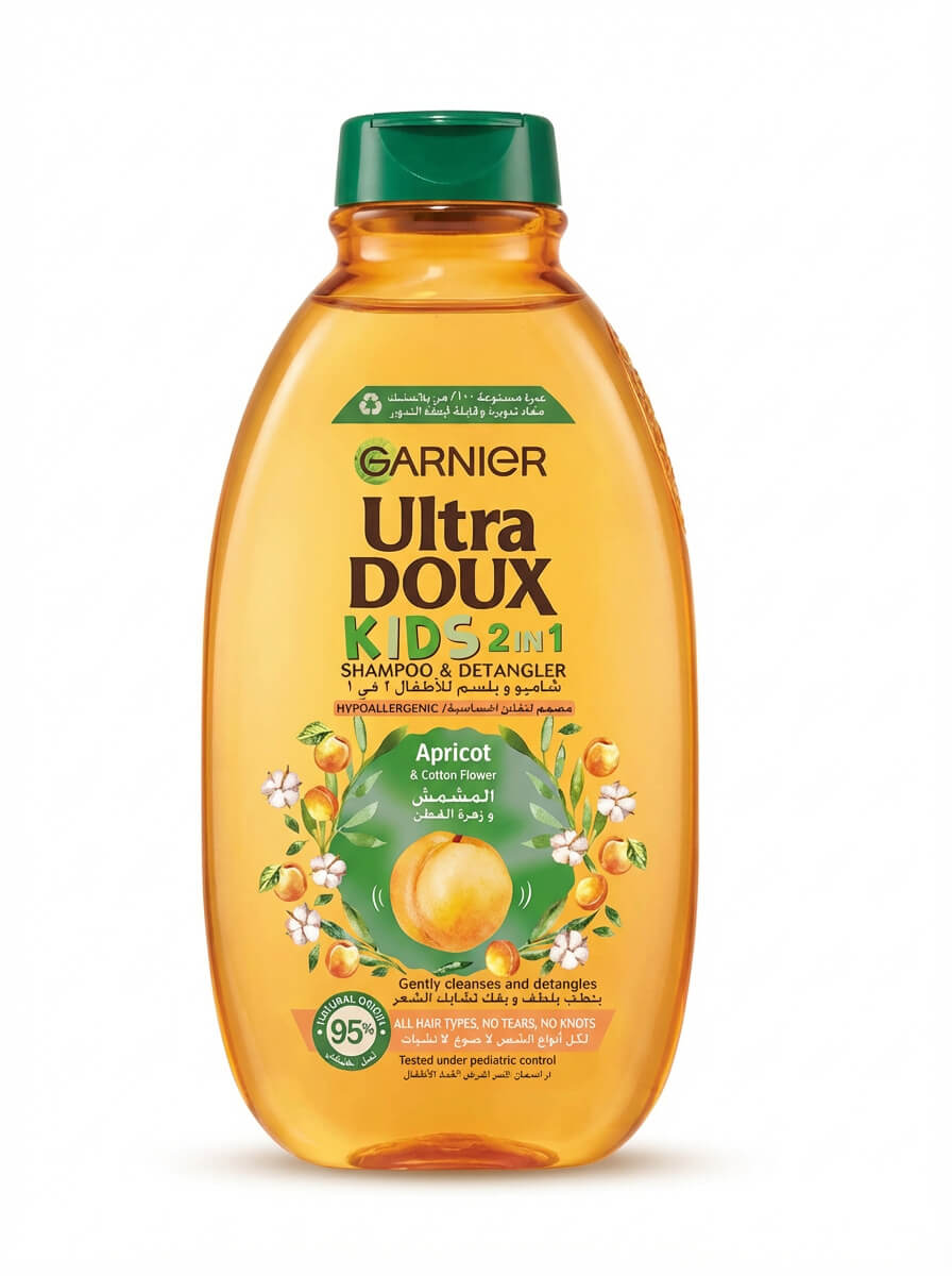 Garnier Ultra Doux Kids 2-in-1 Shampoo & Detangler Apricot & Cotton Flower