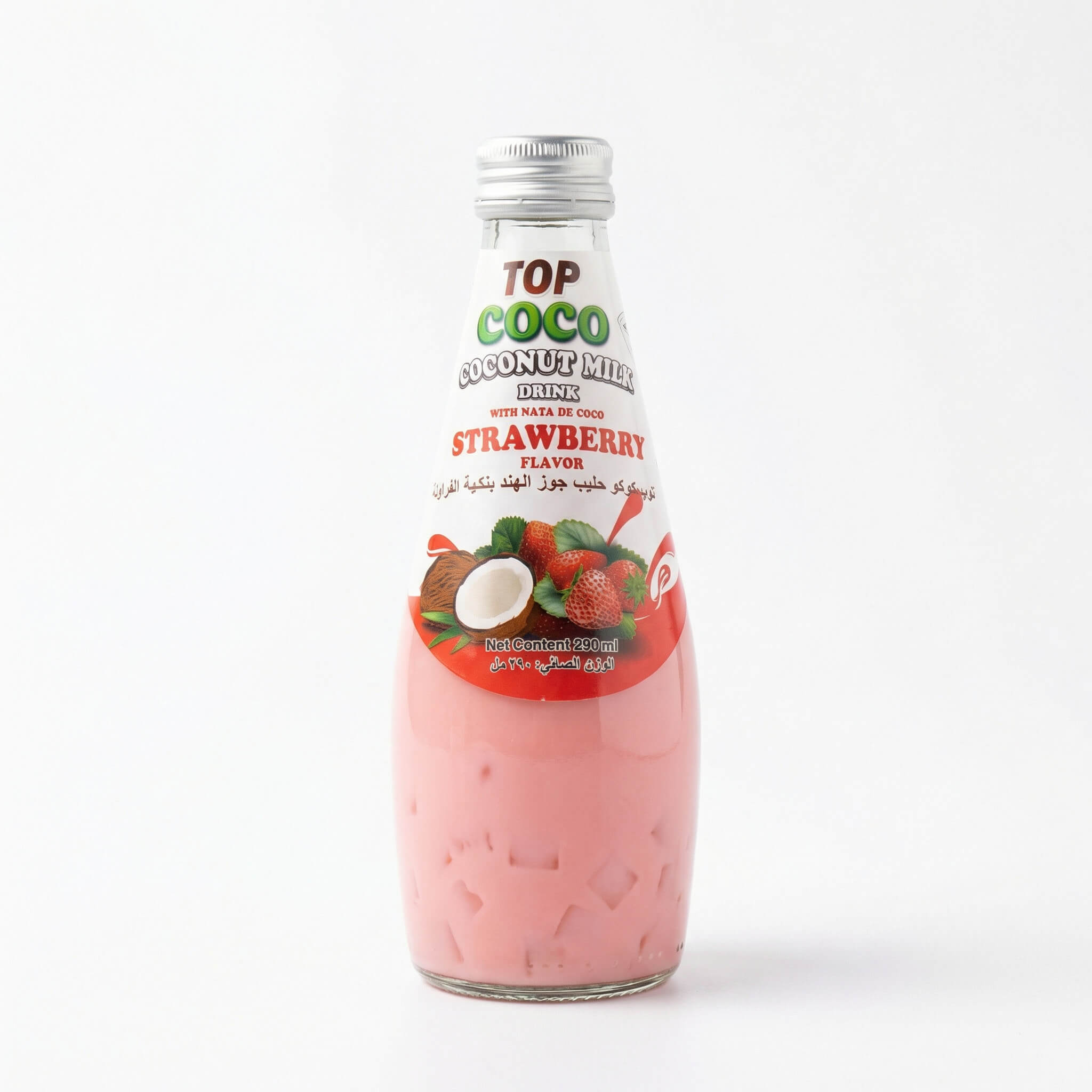 Top Coco Coconut Milk Drink with Nata De Coco Strawberry Flavor