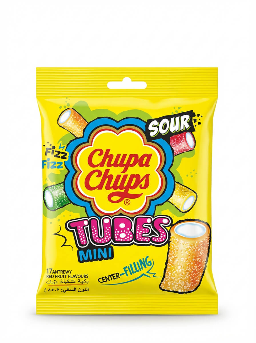 Chupa Chups Mini Tubes Sour Mixed Fruit Flavours
