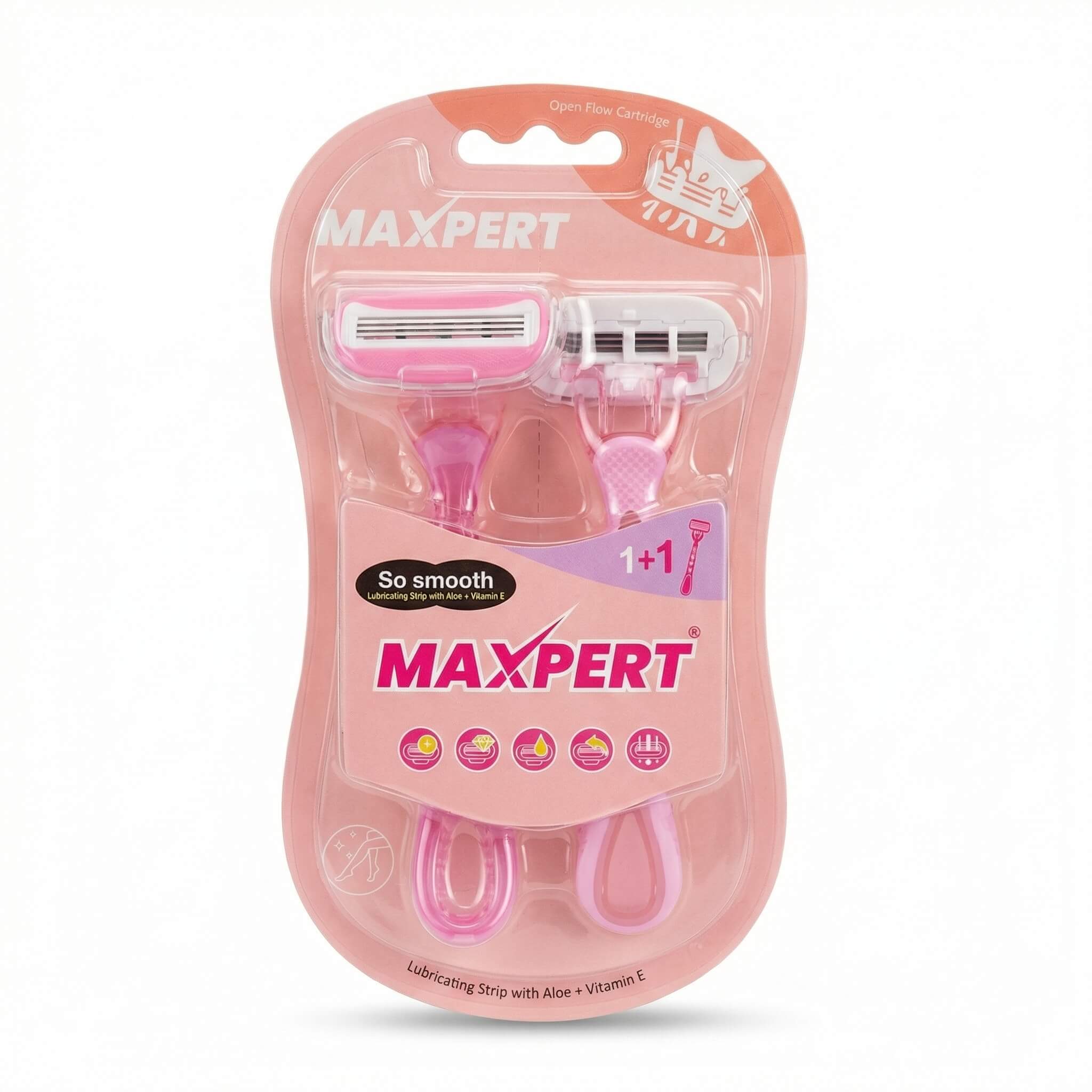 Maxpert Women's 3-Blade Body Shaving Razor 1+1 Pack