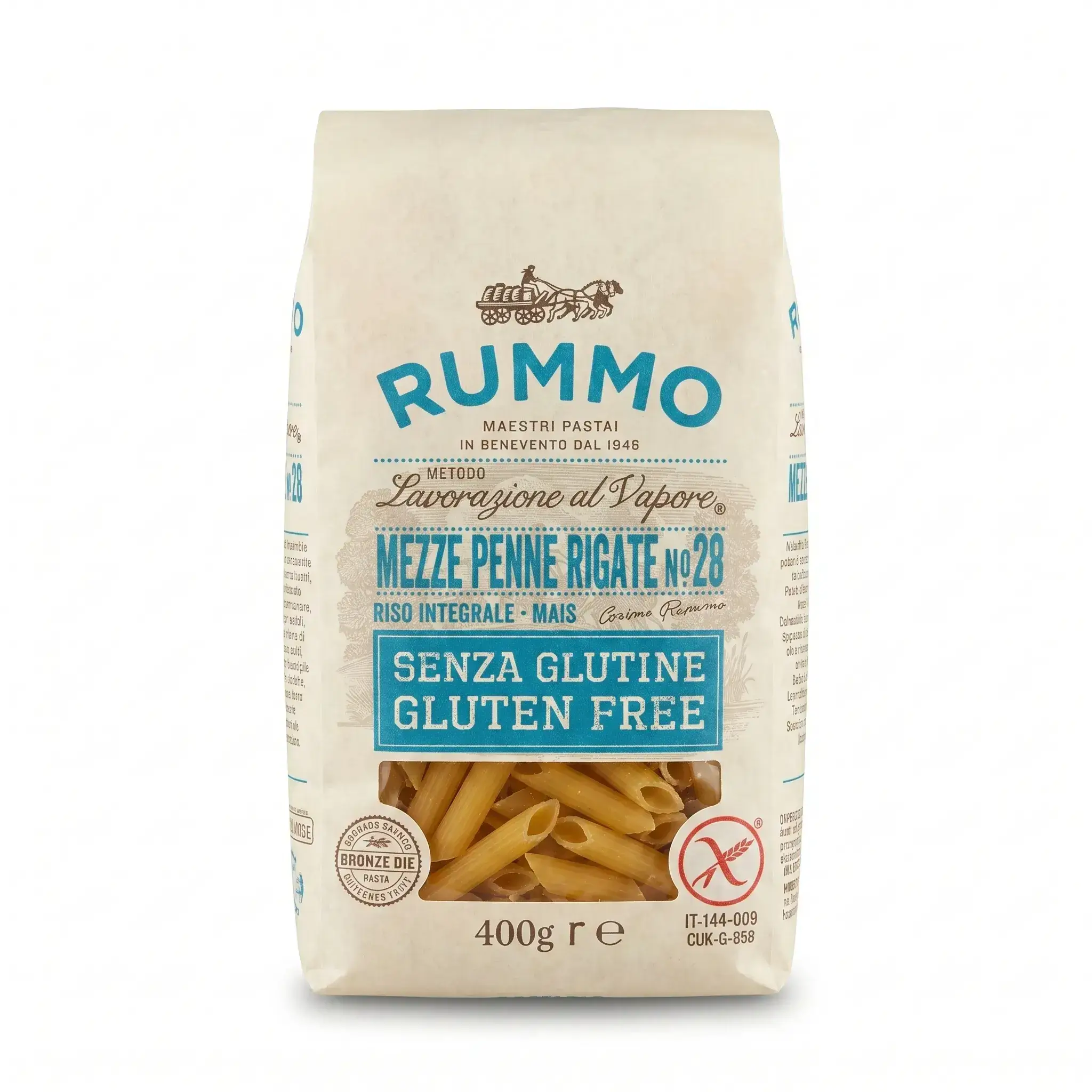 Rummo Gluten Free Mezze Penne Rigate No. 28