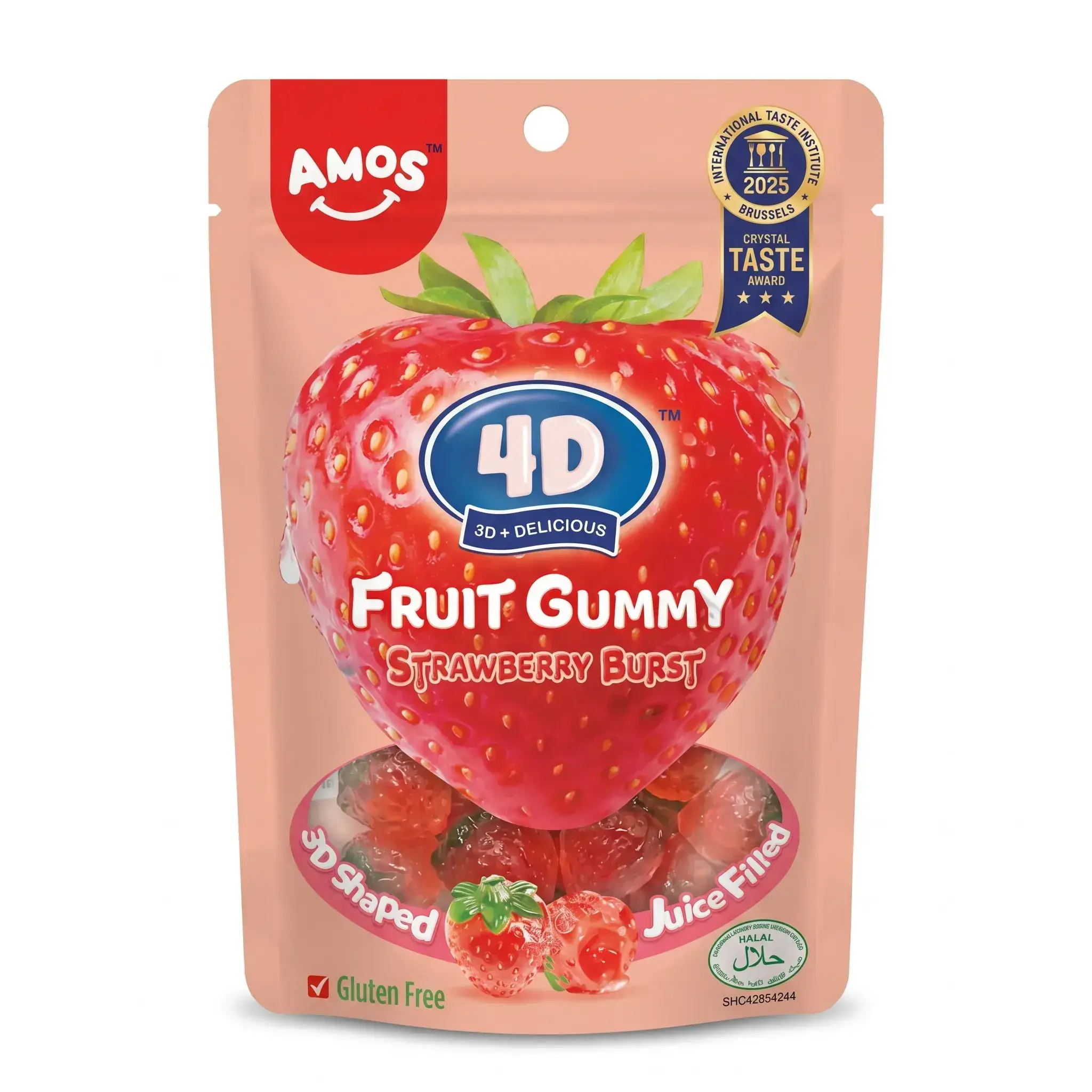 Amos 4D Fruit Gummy Strawberry Burst