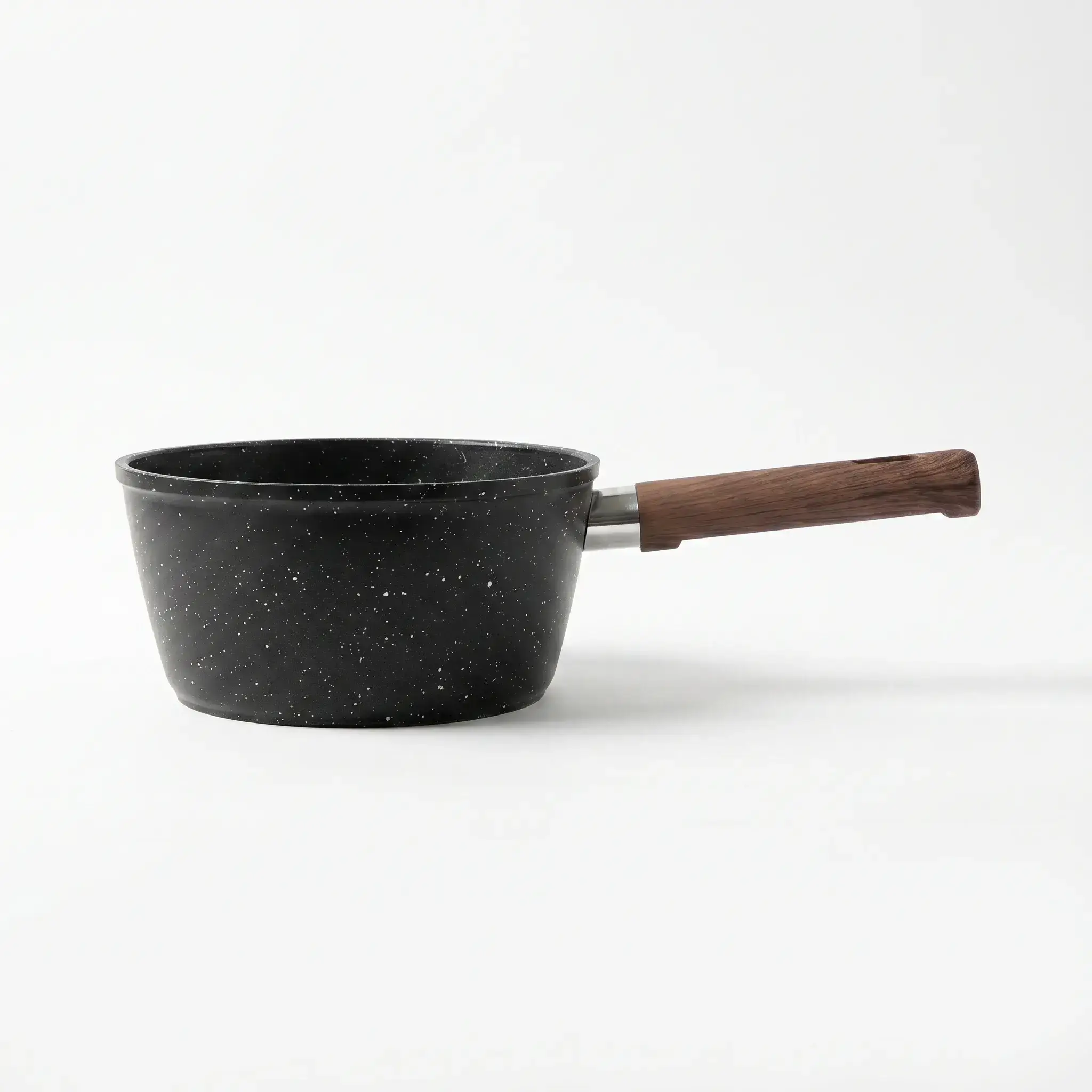 Granite Non-Stick Milk Pot with Wooden Handle (4 pcs)