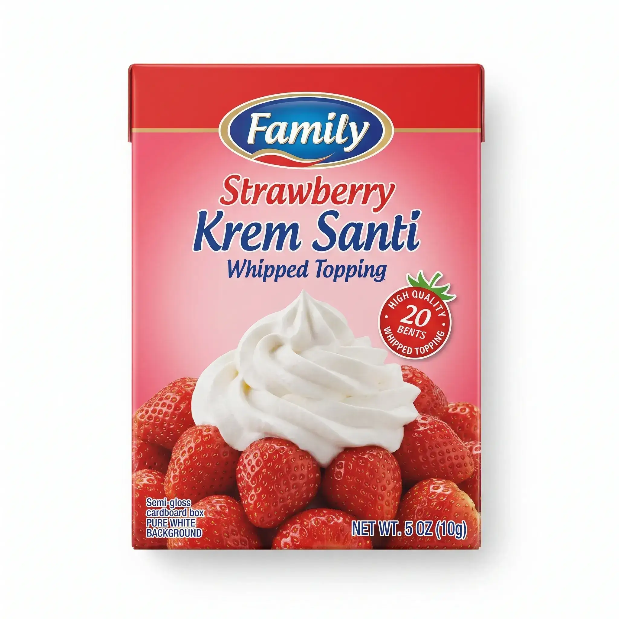 Family Strawberry Krem Santi Whipped Topping