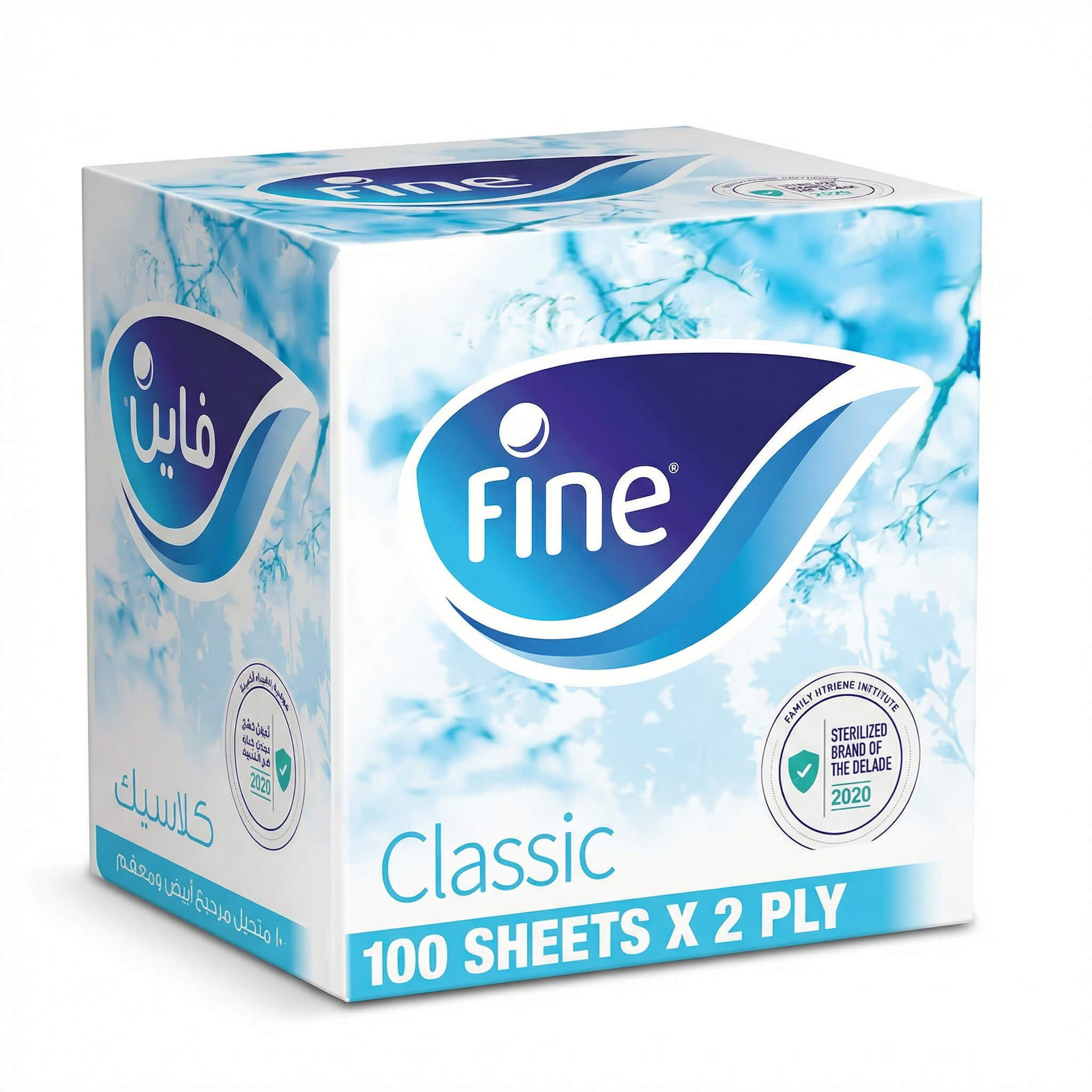 Fine Classic Facial Tissues 100 Sheets x 2 Ply