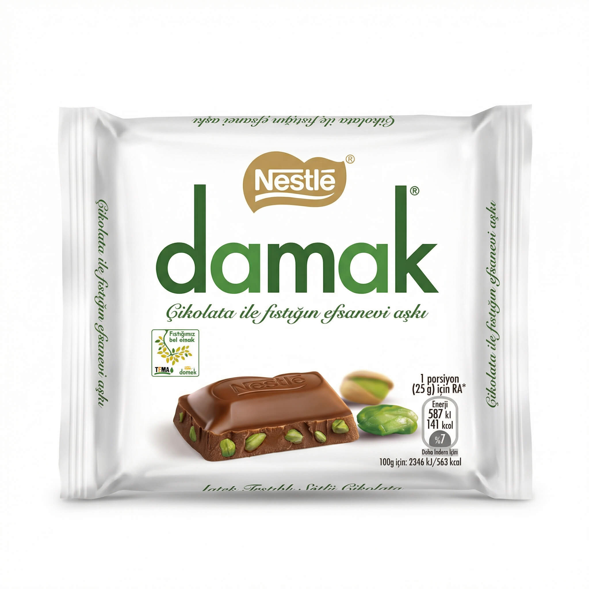 Nestle Damak Milk Chocolate with Pistachio