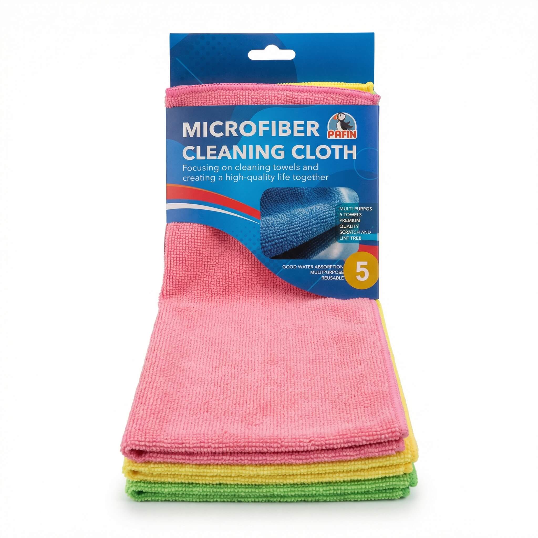 Puffin Microfiber Cleaning Cloth 5 Pieces