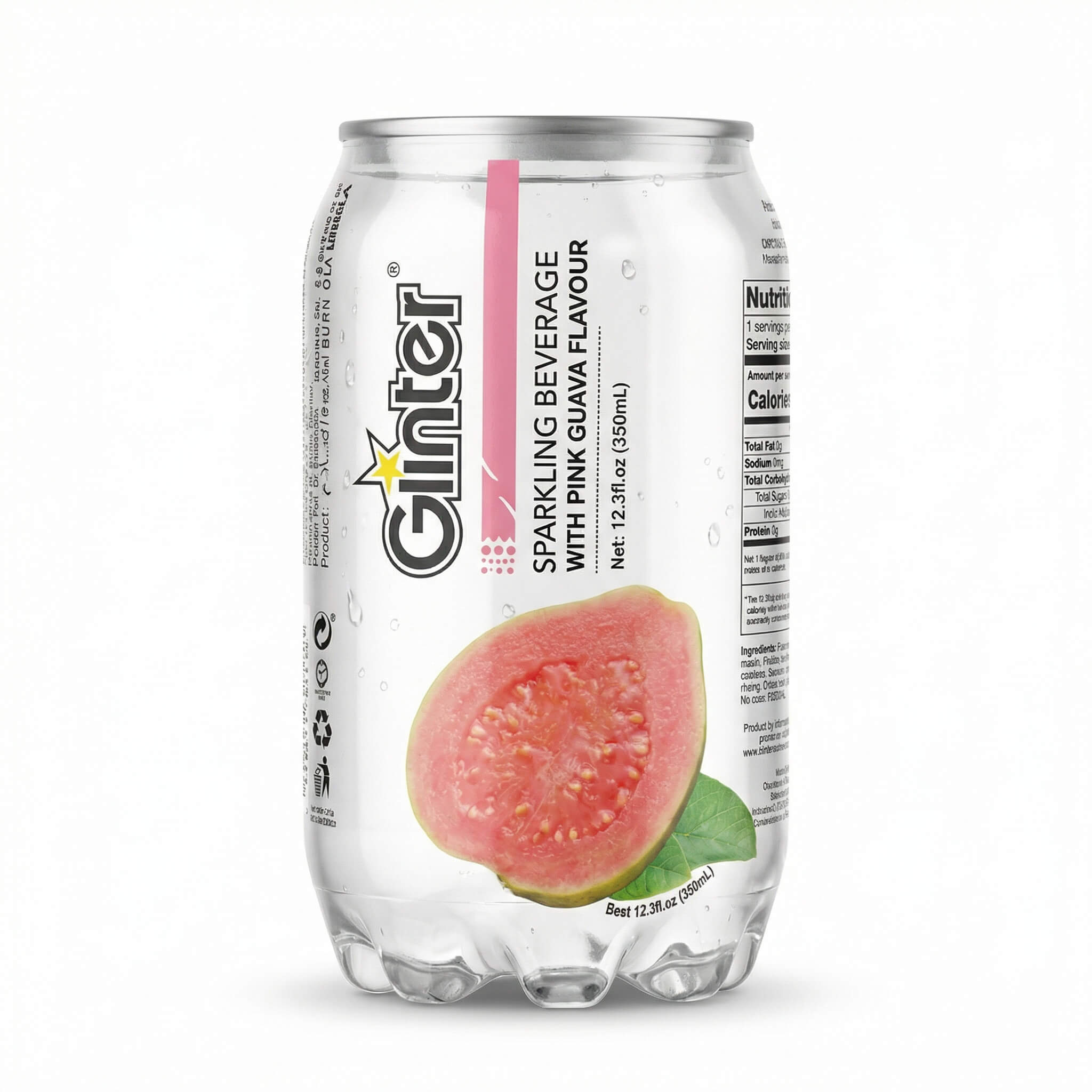 Glinter Sparkling Beverage with Pink Guava Flavour 350 ml