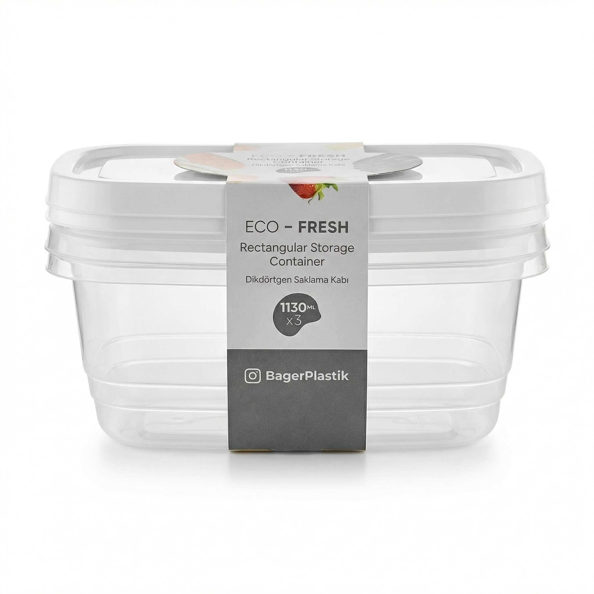Eco-Fresh Rectangular Storage Container Set (3 Pieces)
