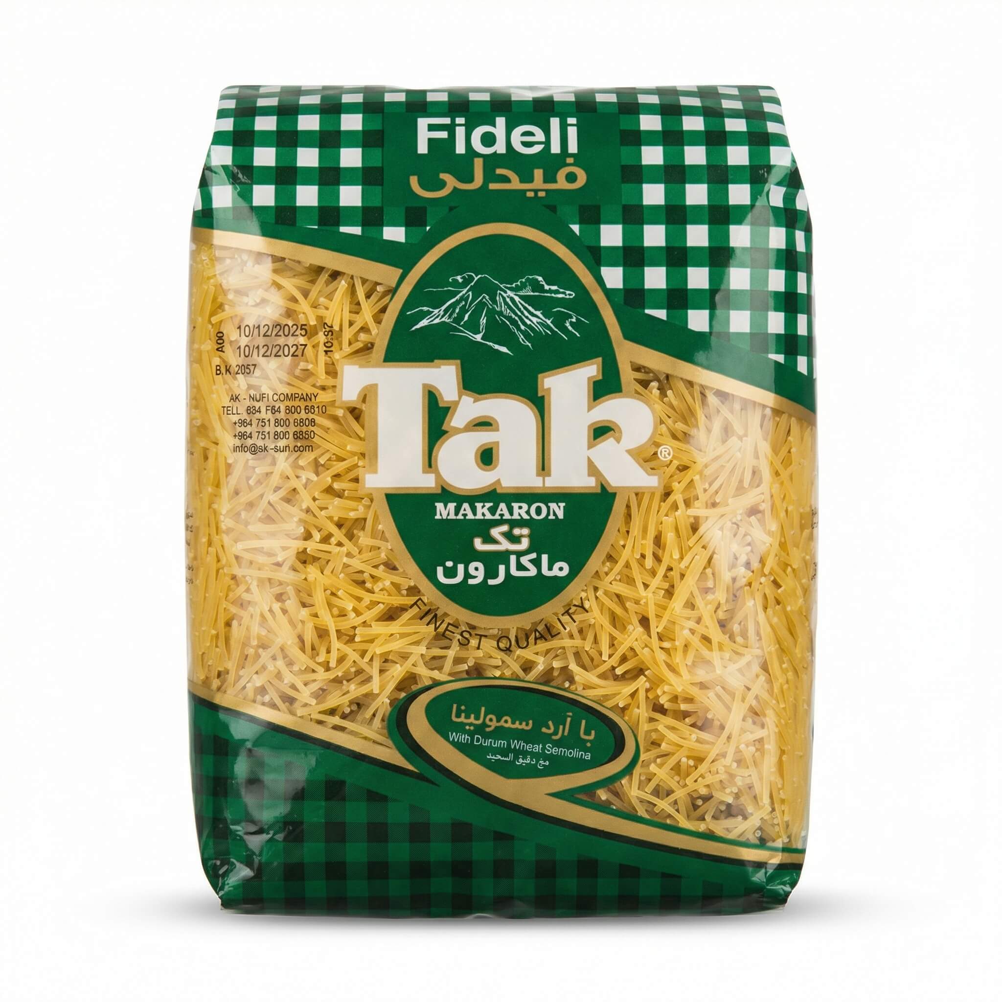 Tak Makaron Fideli Pasta with Durum Wheat Semolina