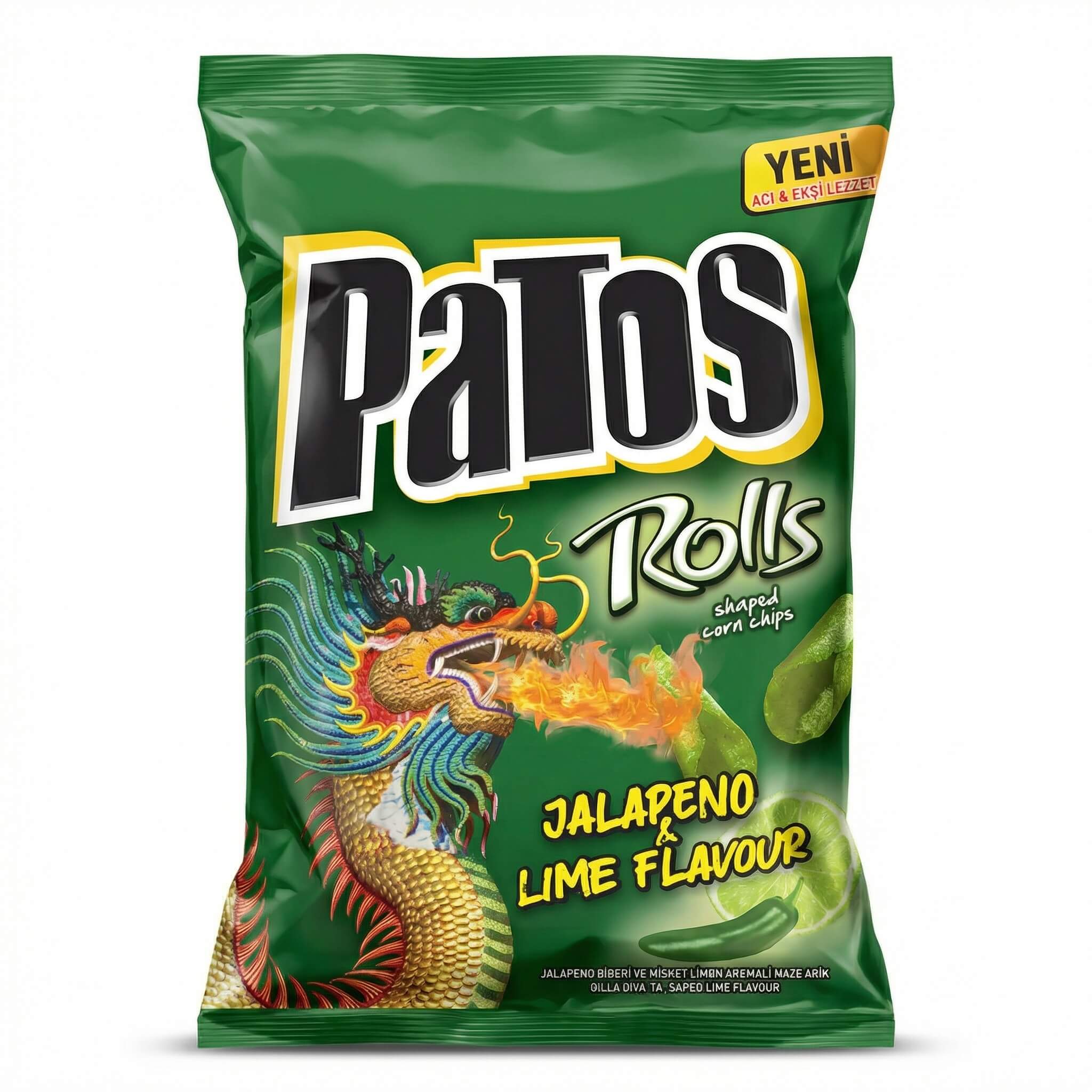 Patos Rolls Jalapeno & Lime Flavour Corn Chips