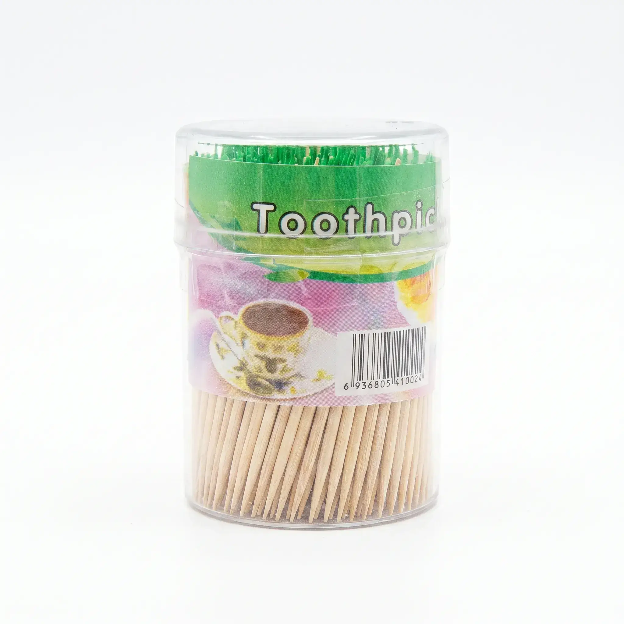 Wooden Toothpicks in Plastic Container
