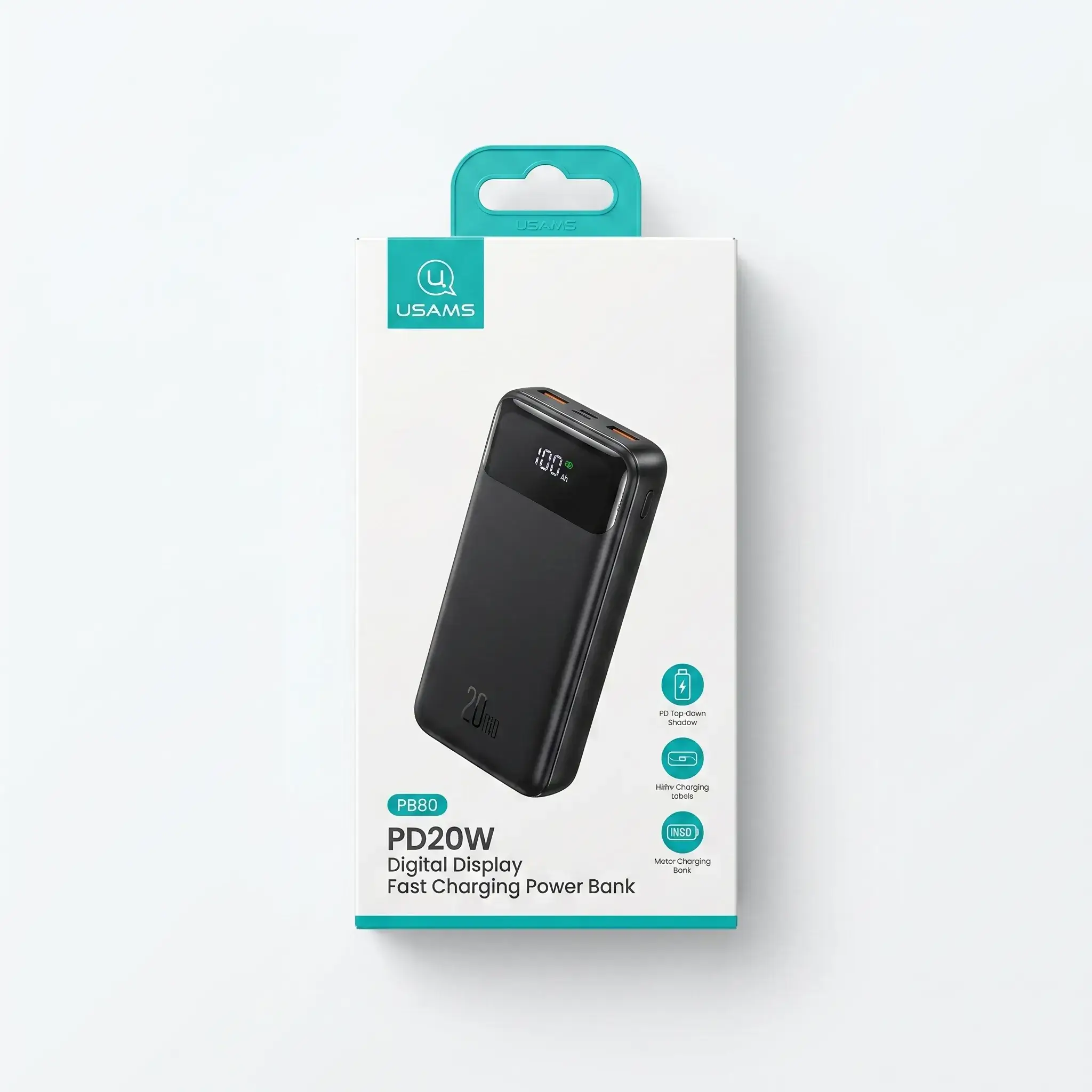 Usams PB80 PD20W Digital Display Fast Charging Power Bank 20000mAh