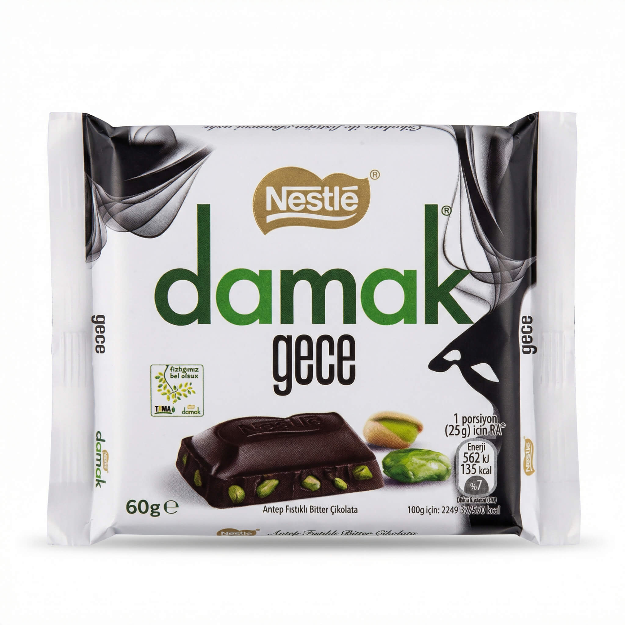 Nestle Damak Gece Dark Chocolate with Pistachio