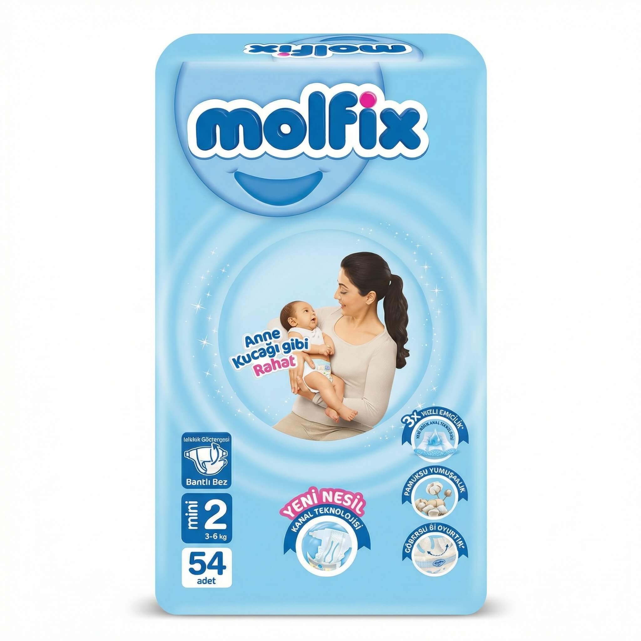 Molfix Mini Size 2 Diapers (3-6 kg) 54 Count