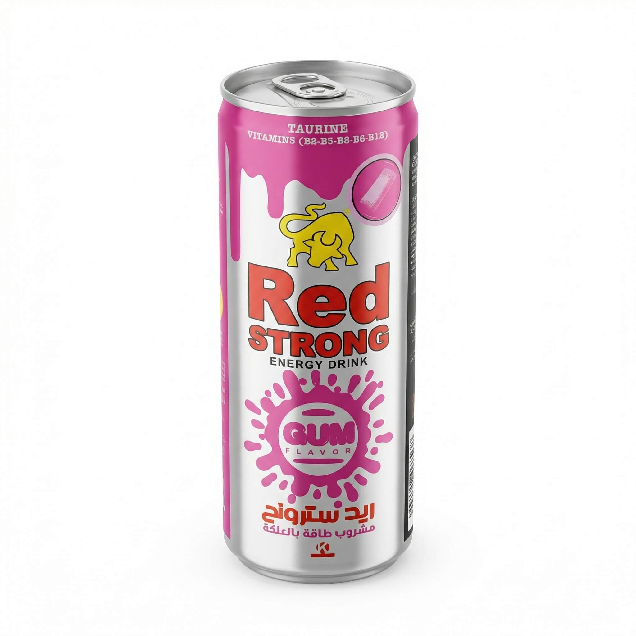 Red Strong Energy Drink Gum Flavor