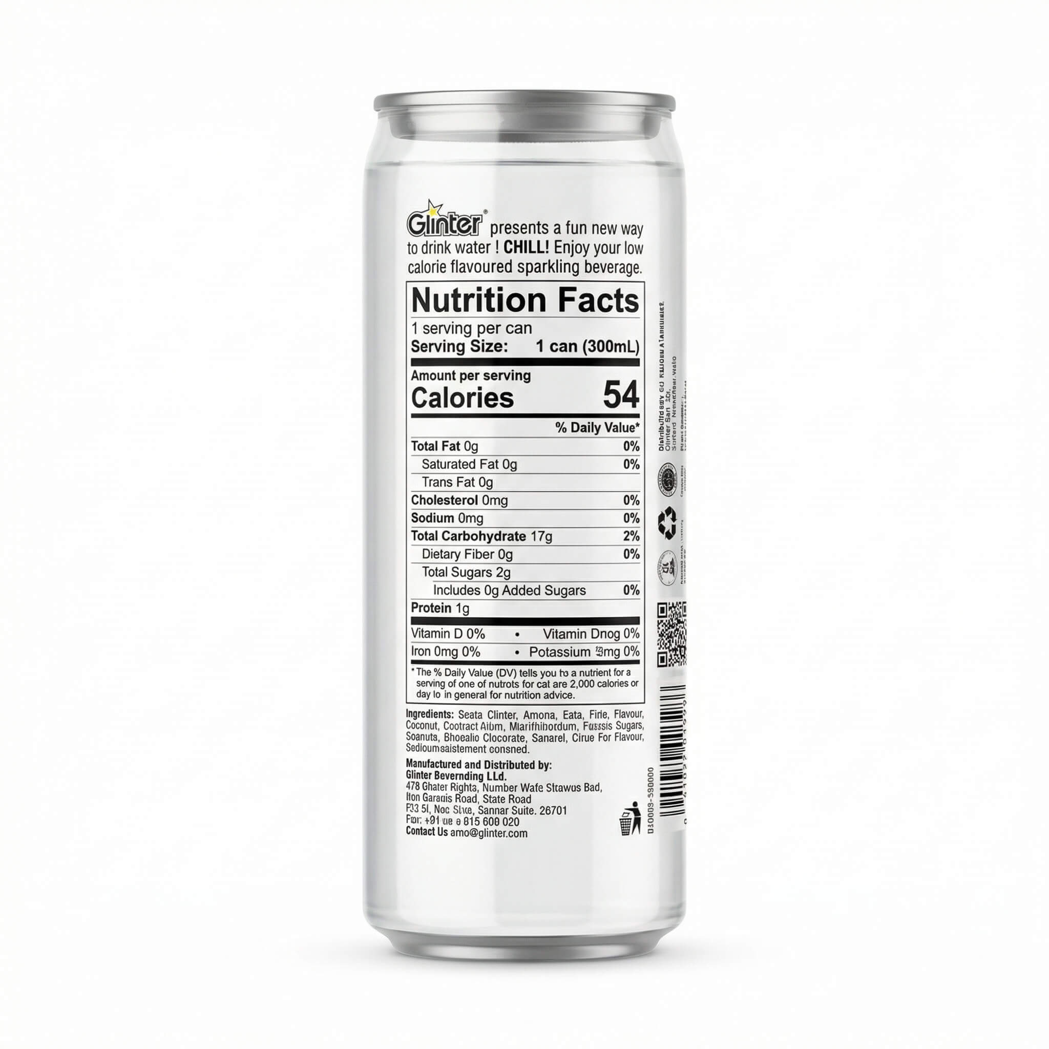Glinter Sparkling Beverage with Coconut Flavour 300 ml