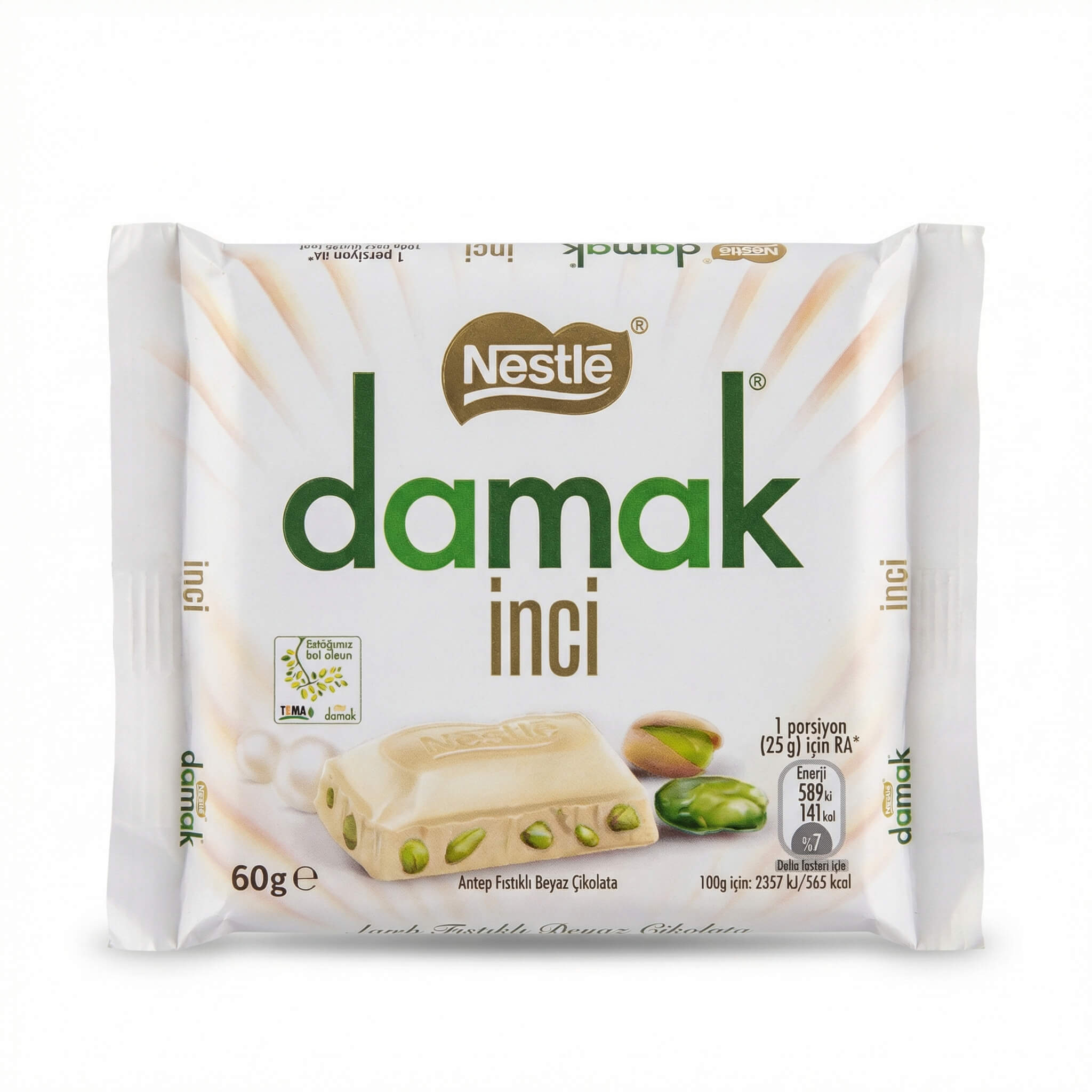 Nestle Damak Inci White Chocolate with Pistachio