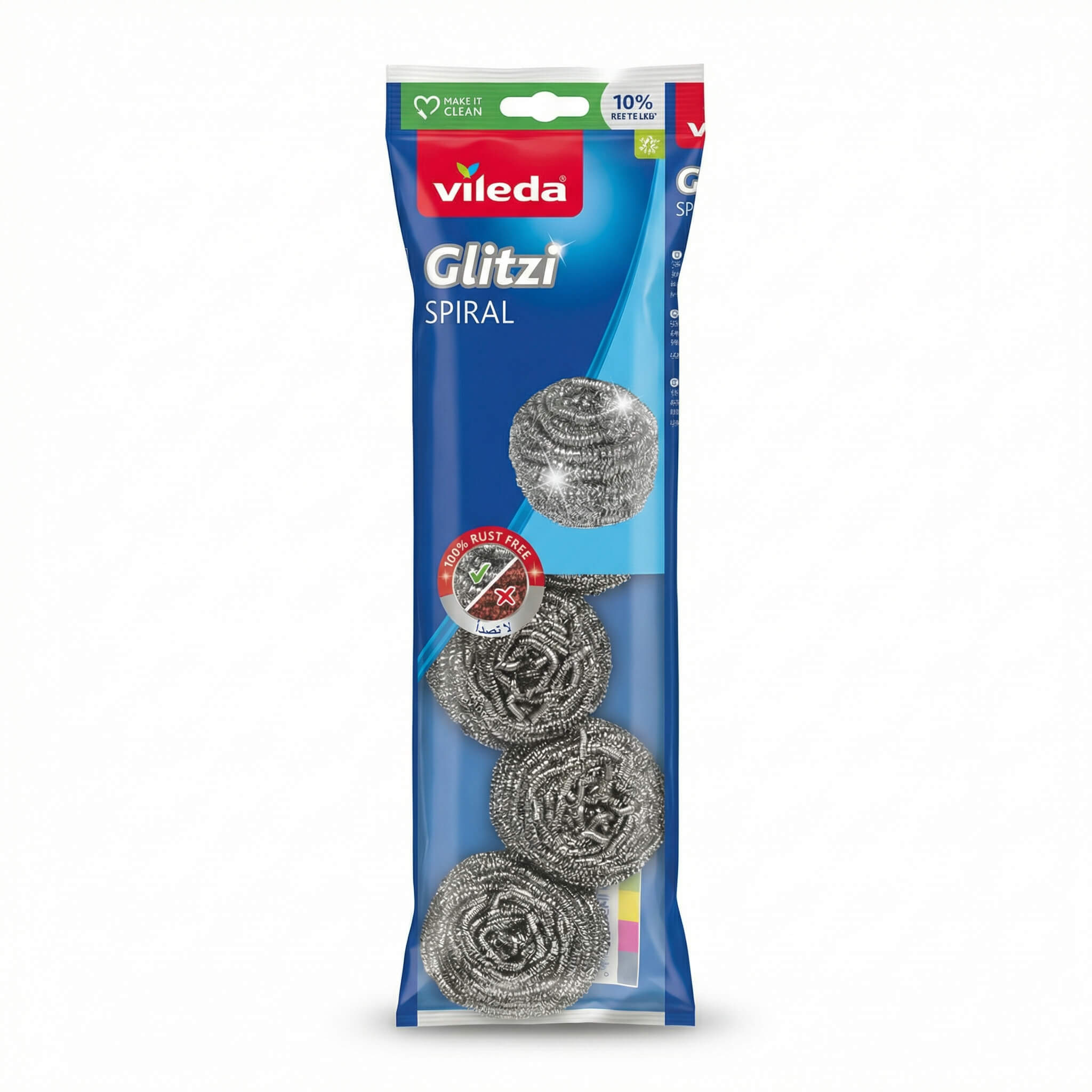 Vileda Glitzi Spiral Stainless Steel Scourer 3 Pack