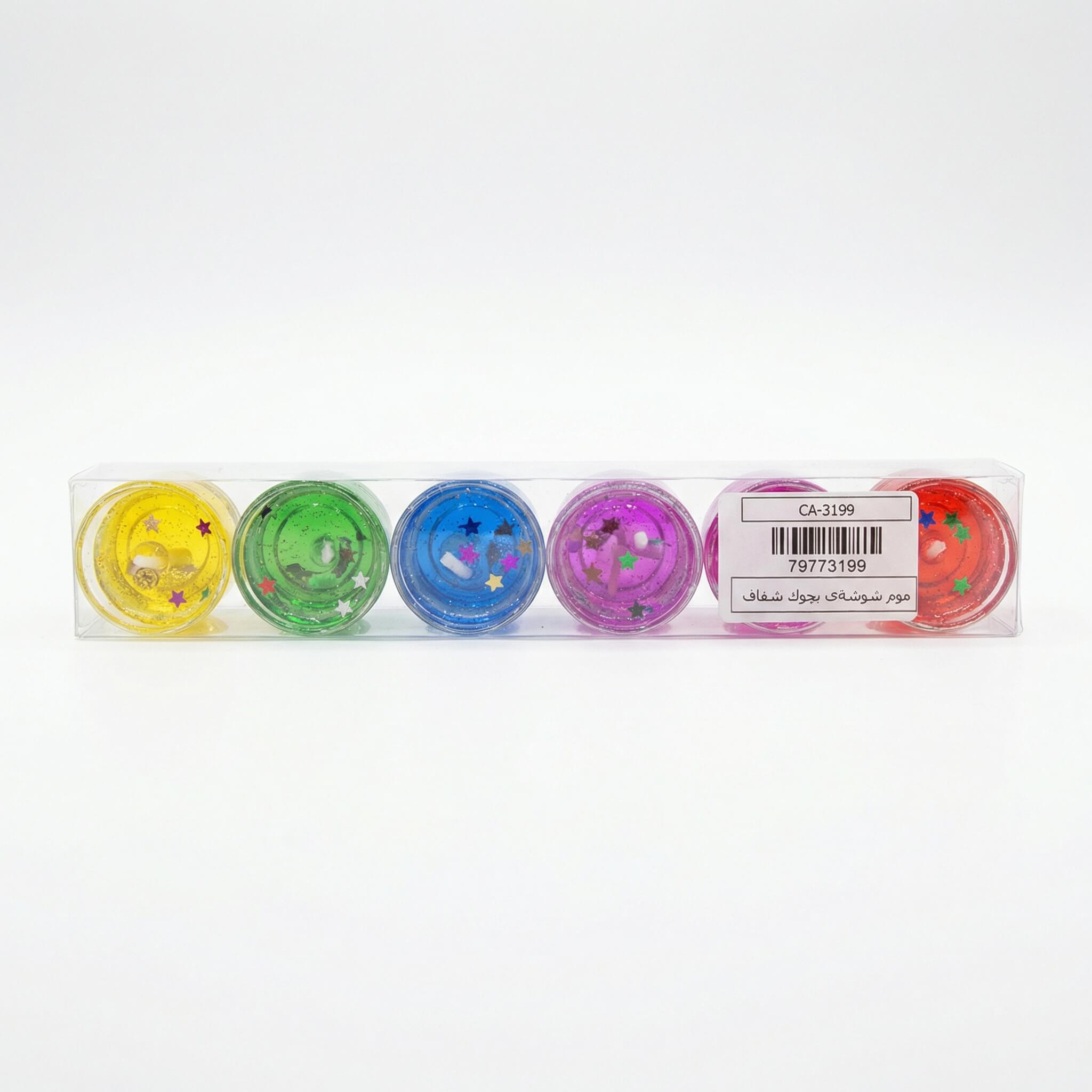 Decorative Glass Gel Candles Set - 6 Pieces