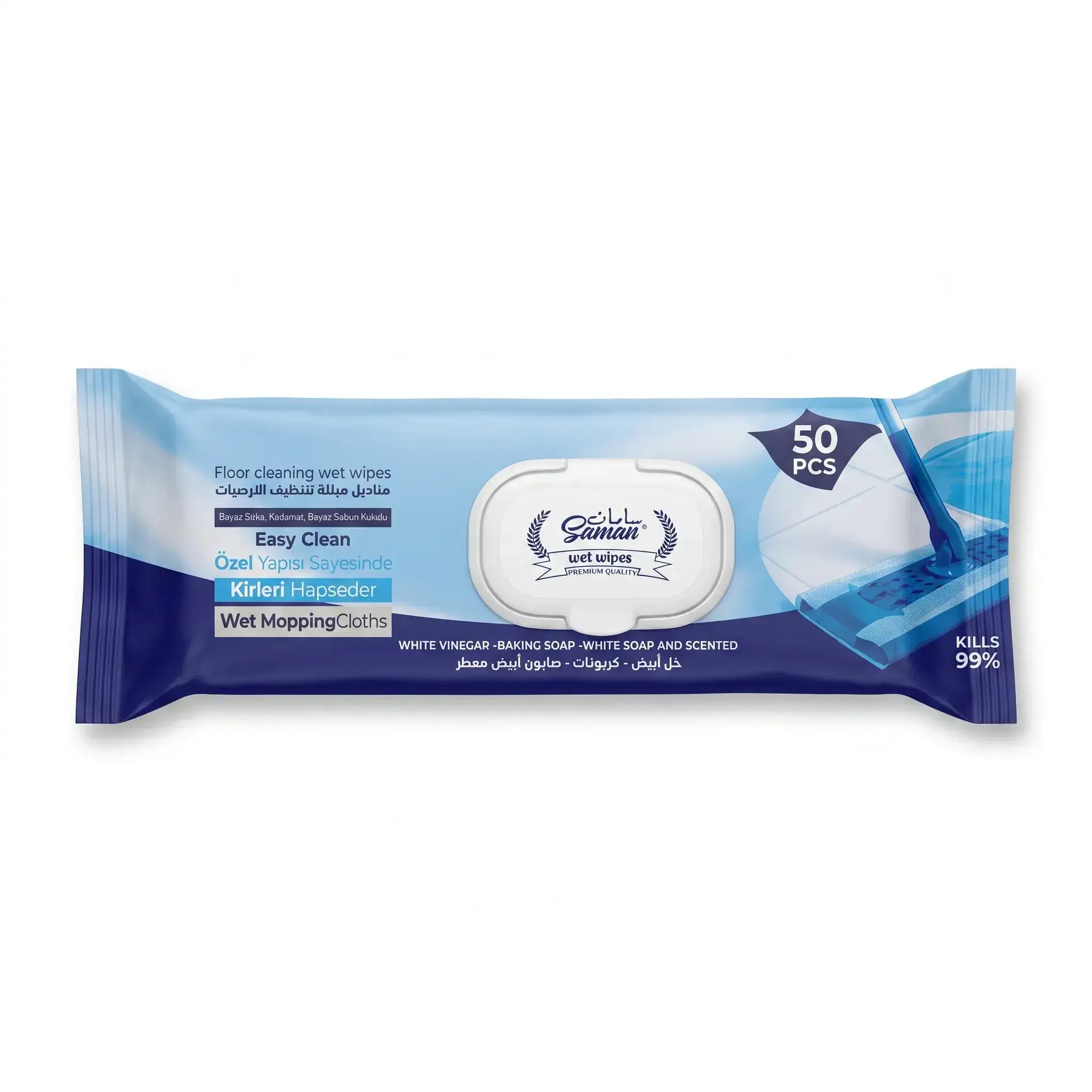 Saman Floor Cleaning Wet Wipes - 50 PCS
