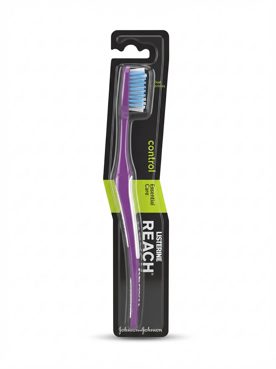 Listerine Reach Control Essential Care Toothbrush Medium
