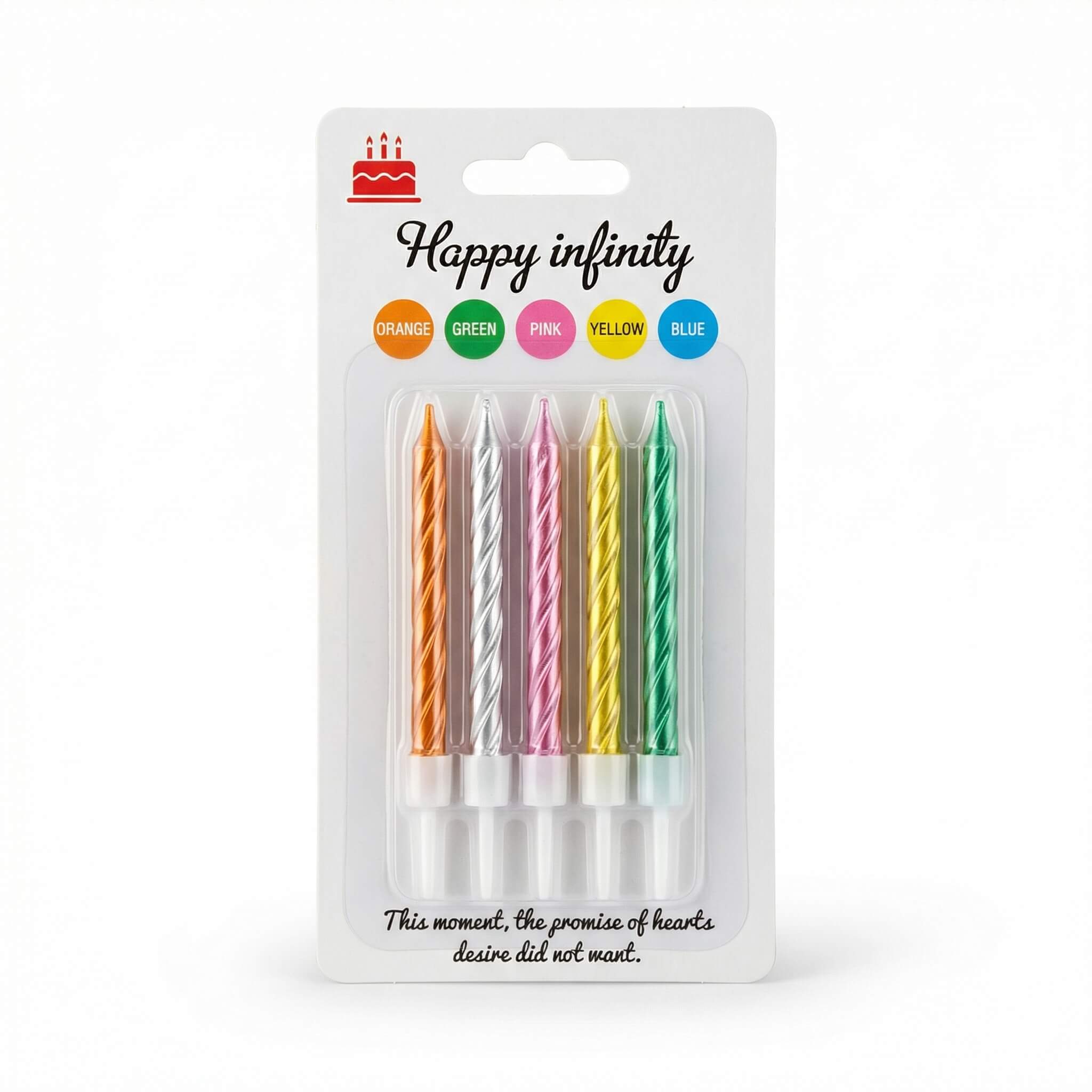 Happy Infinity Spiral Birthday Candles - 5 Pieces