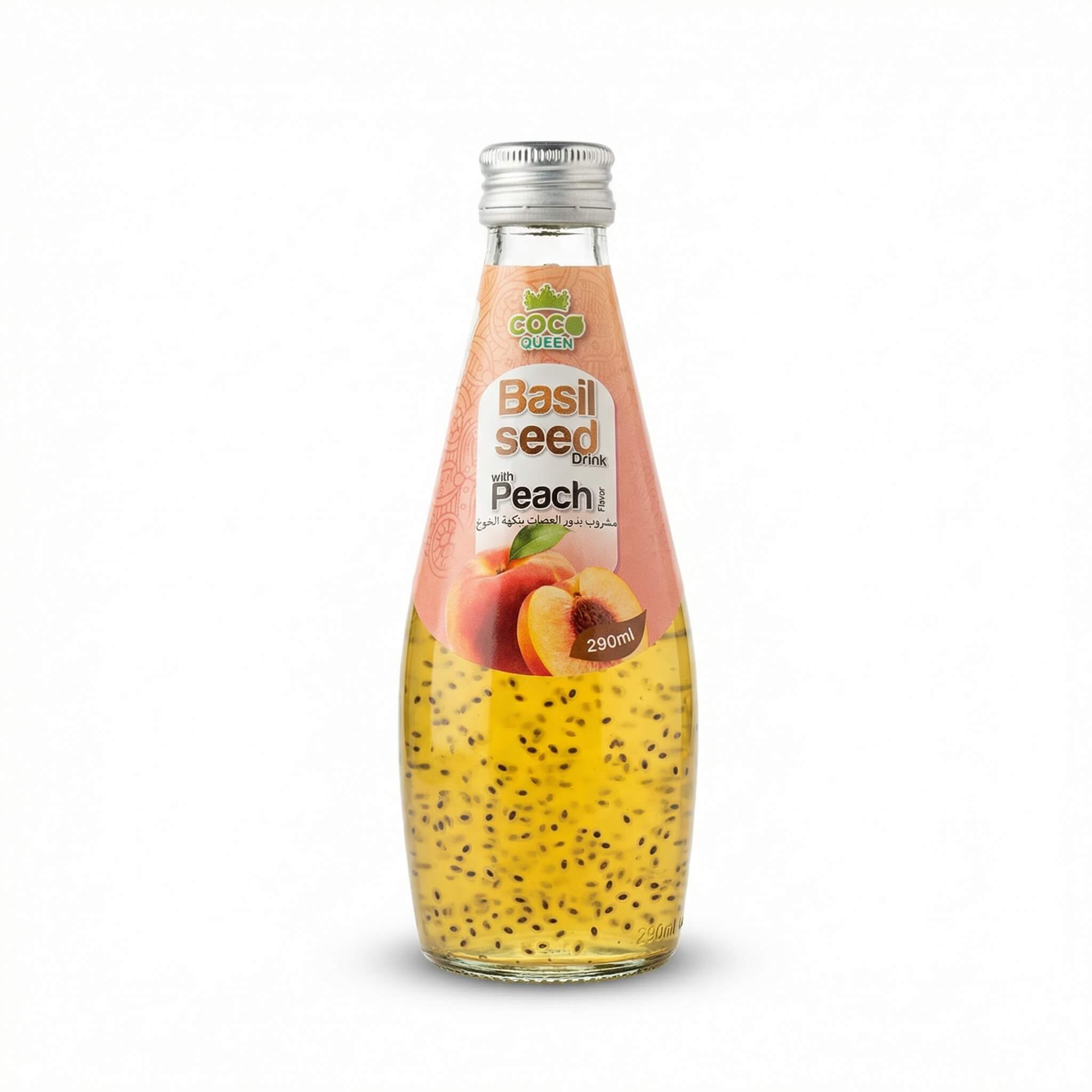 Coco Queen Basil Seed Drink Peach Flavor