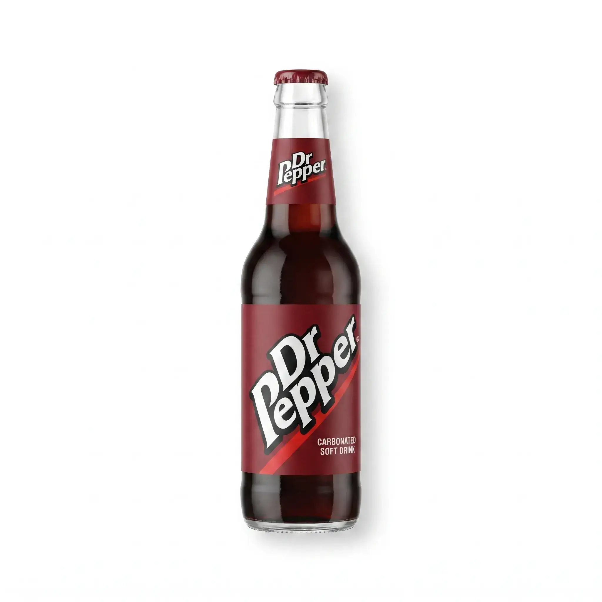 Dr Pepper Carbonated Soft Drink Glass Bottle