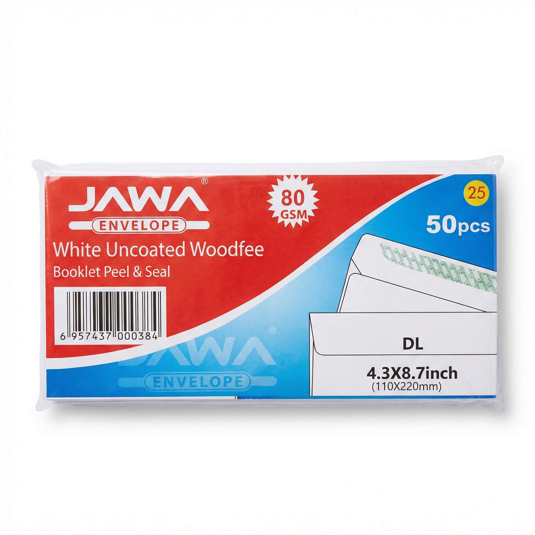 Jawa White Uncoated Woodfree DL Envelopes 50pcs