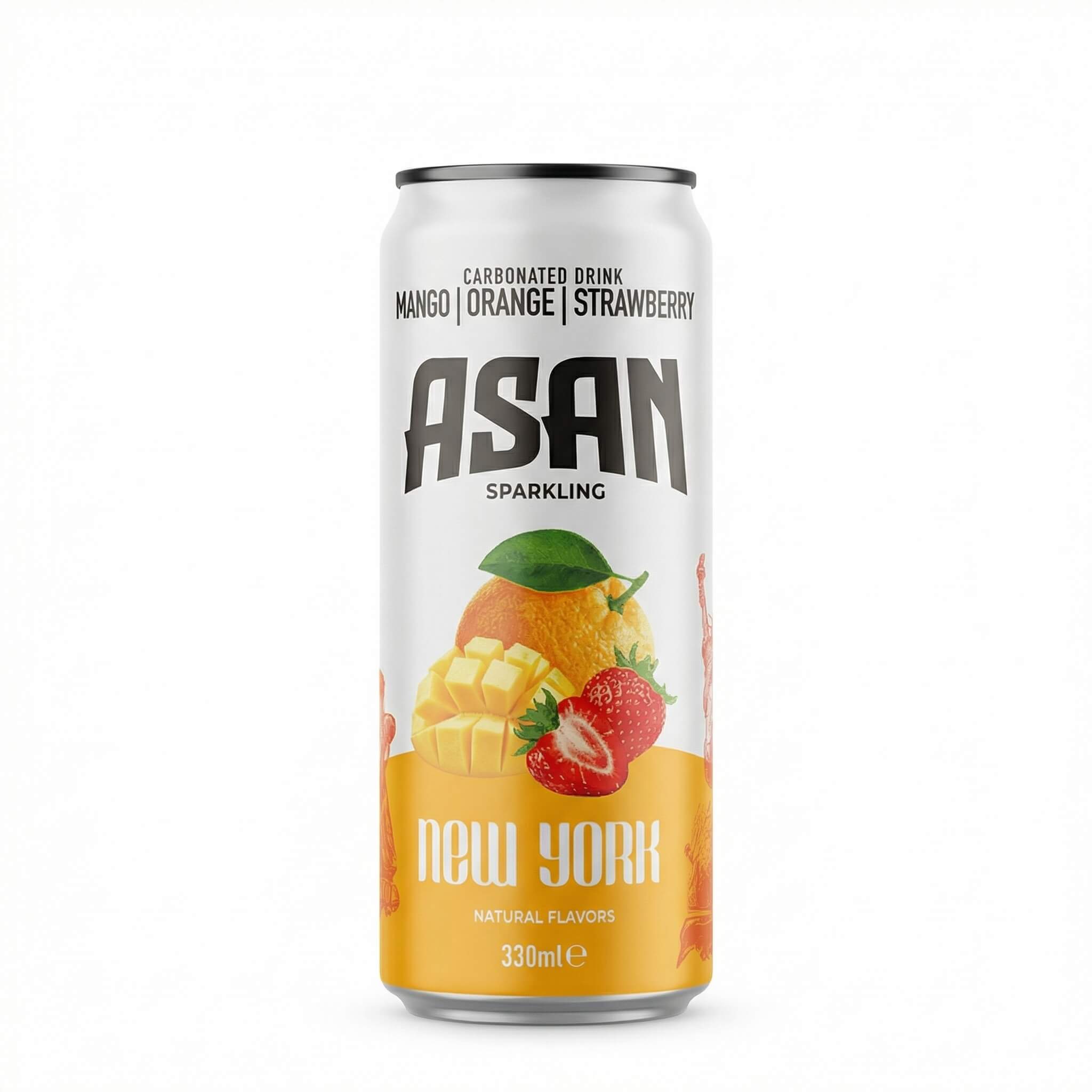 Asan Sparkling Mango, Orange & Strawberry Carbonated Drink