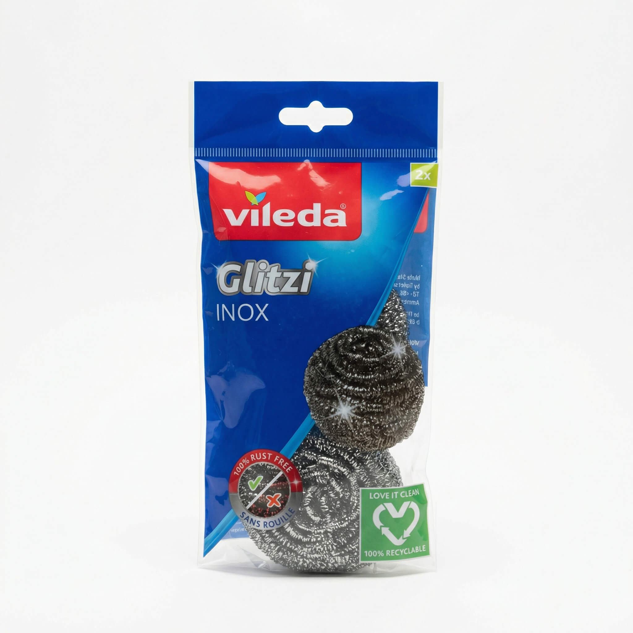 Vileda Glitzi Inox Stainless Steel Scourer 2 Pieces