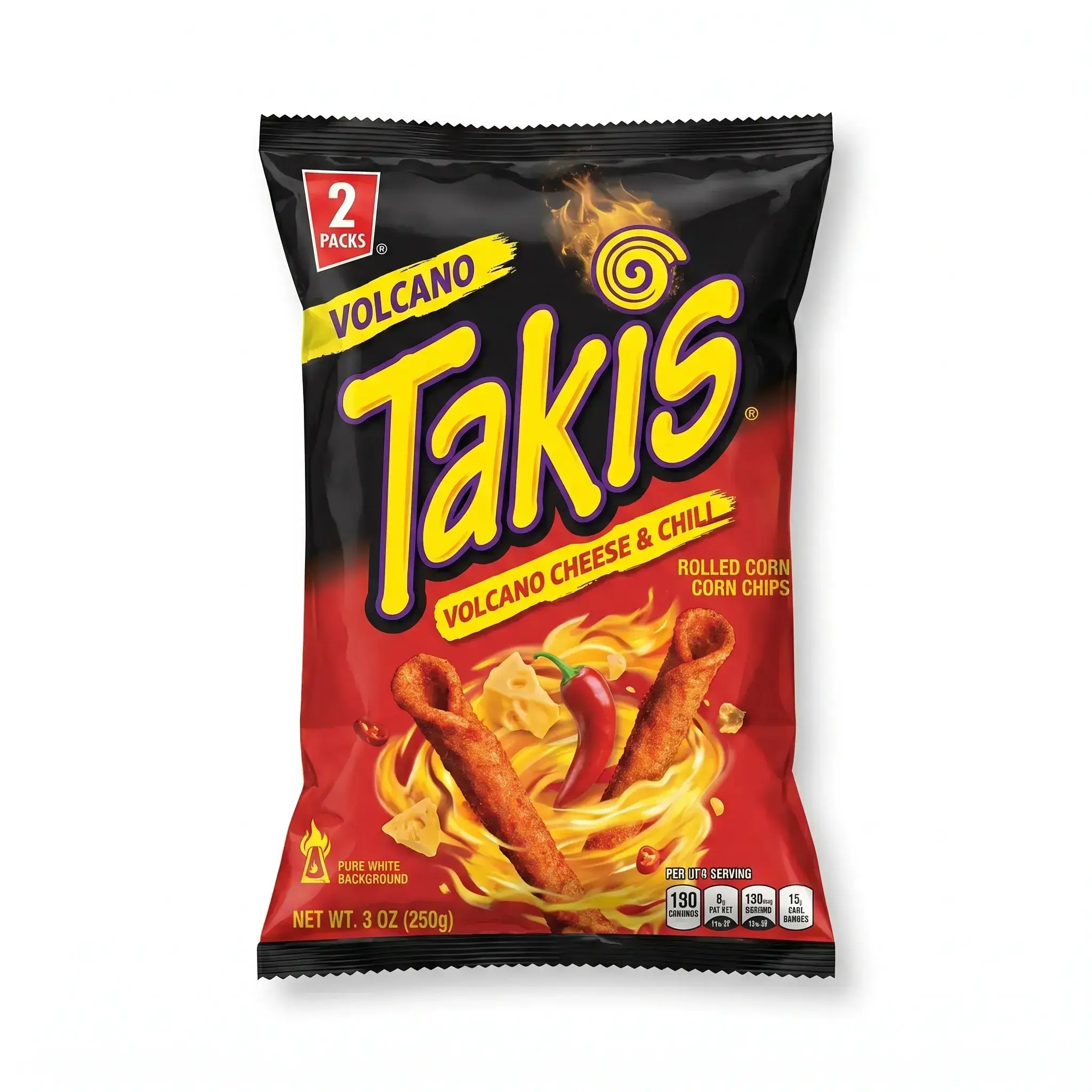 Takis Volcano Cheese & Chili Rolled Corn Chips