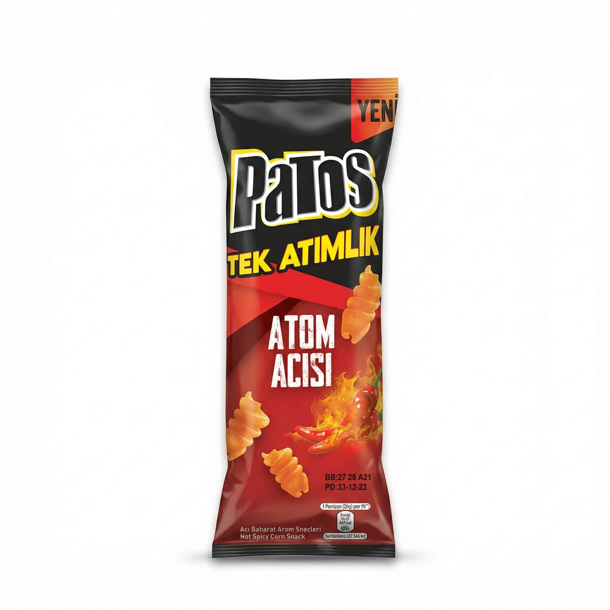 Patos Tek Atımlık Atom Acısı Hot Spicy Corn Snack