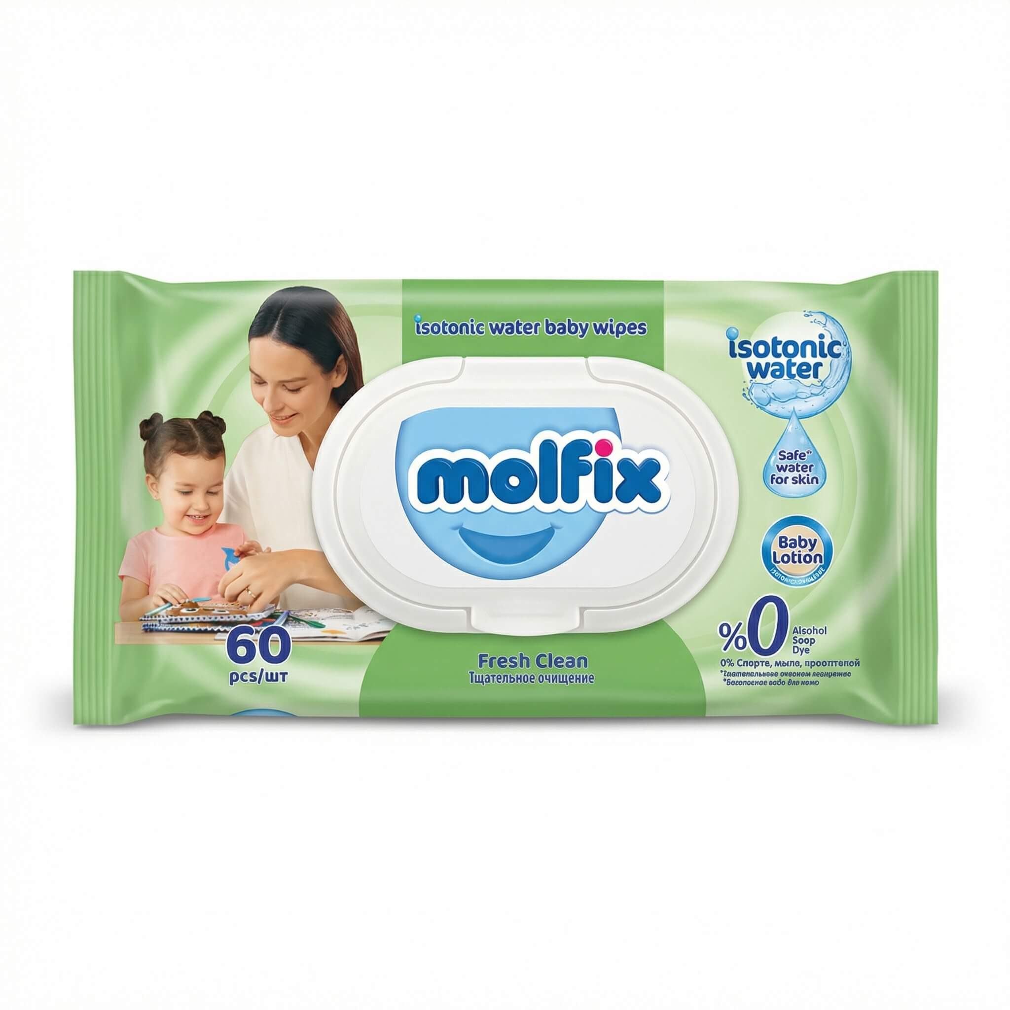 Molfix Fresh Clean Isotonic Water Baby Wipes